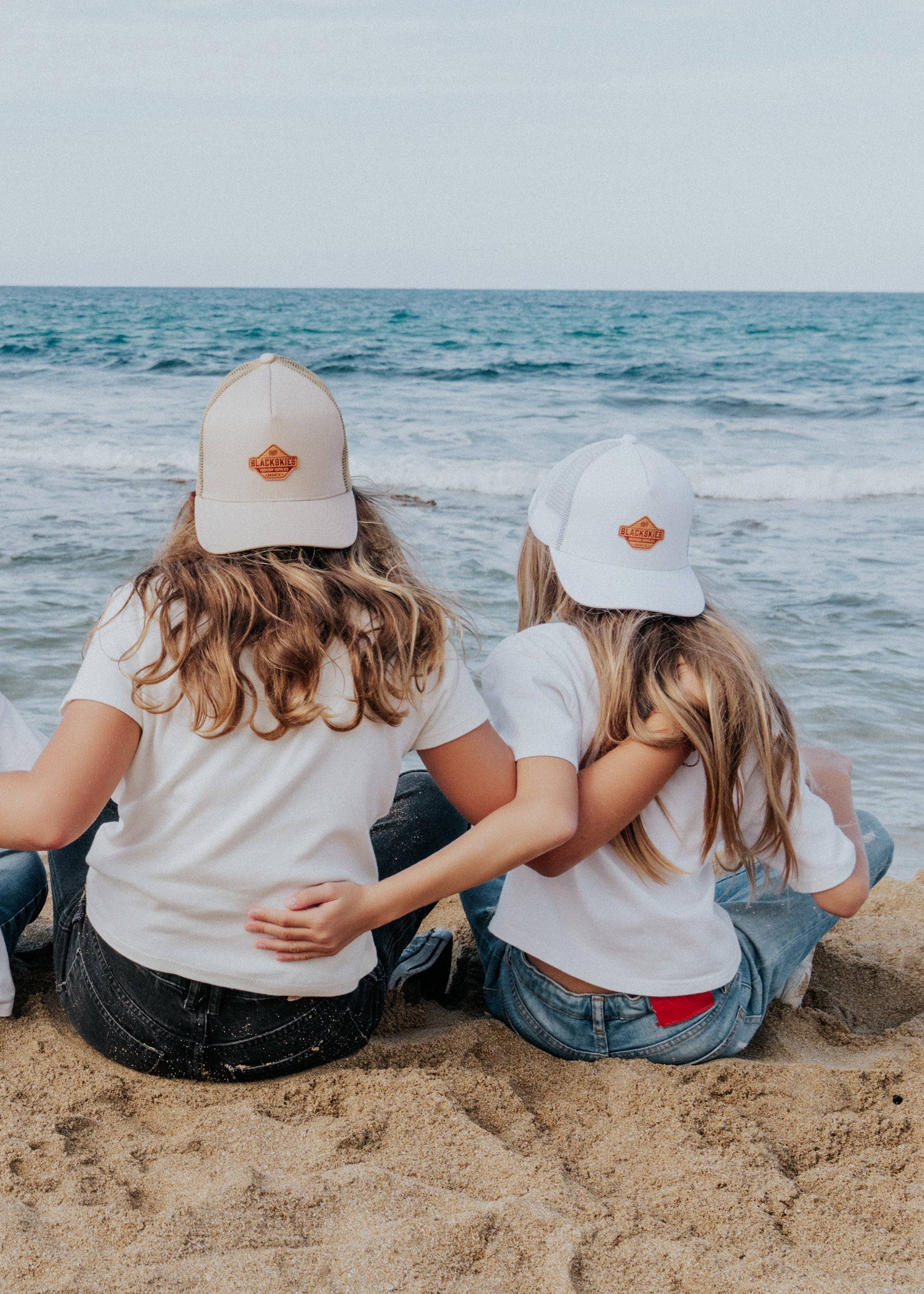 Blackskies-Essentials-Trucker-Cap-Kids-White-Brown-Model-2