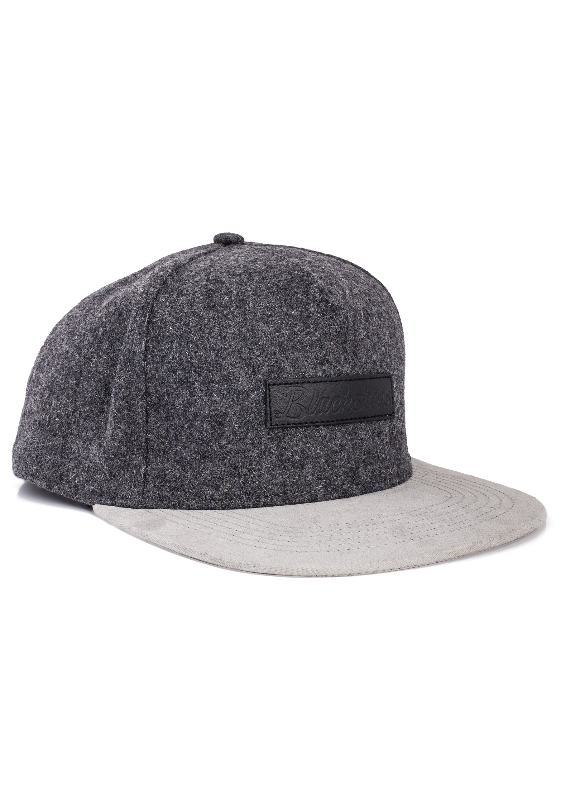 Blackskies-Exodus-Snapback-Cap-Gray-Premium-Baseball-Hat-Wool-Flat-Side