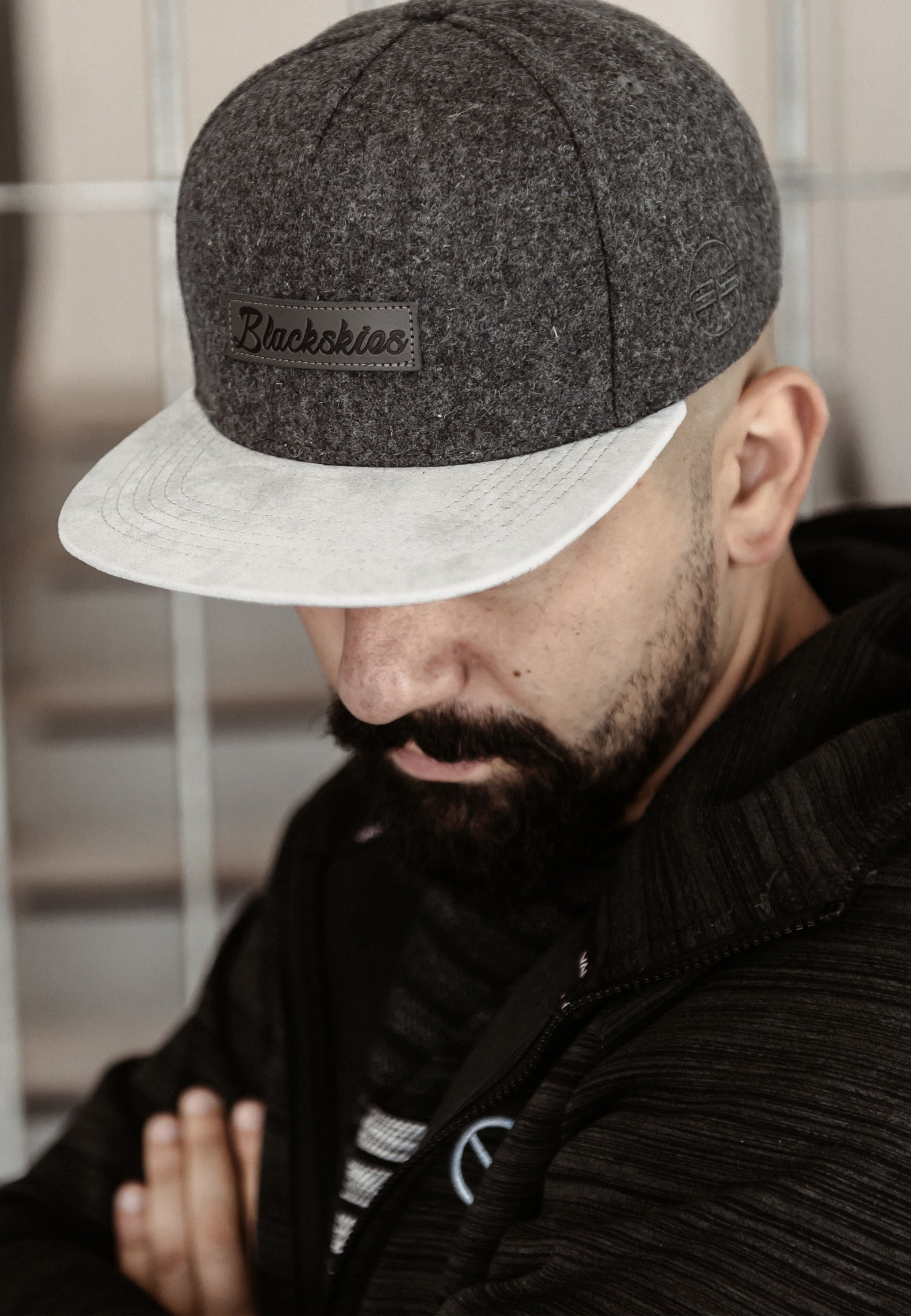 Blackskies-Exodus-Snapback-Cap-Grey-Premium-Baseball-Hat-Wool