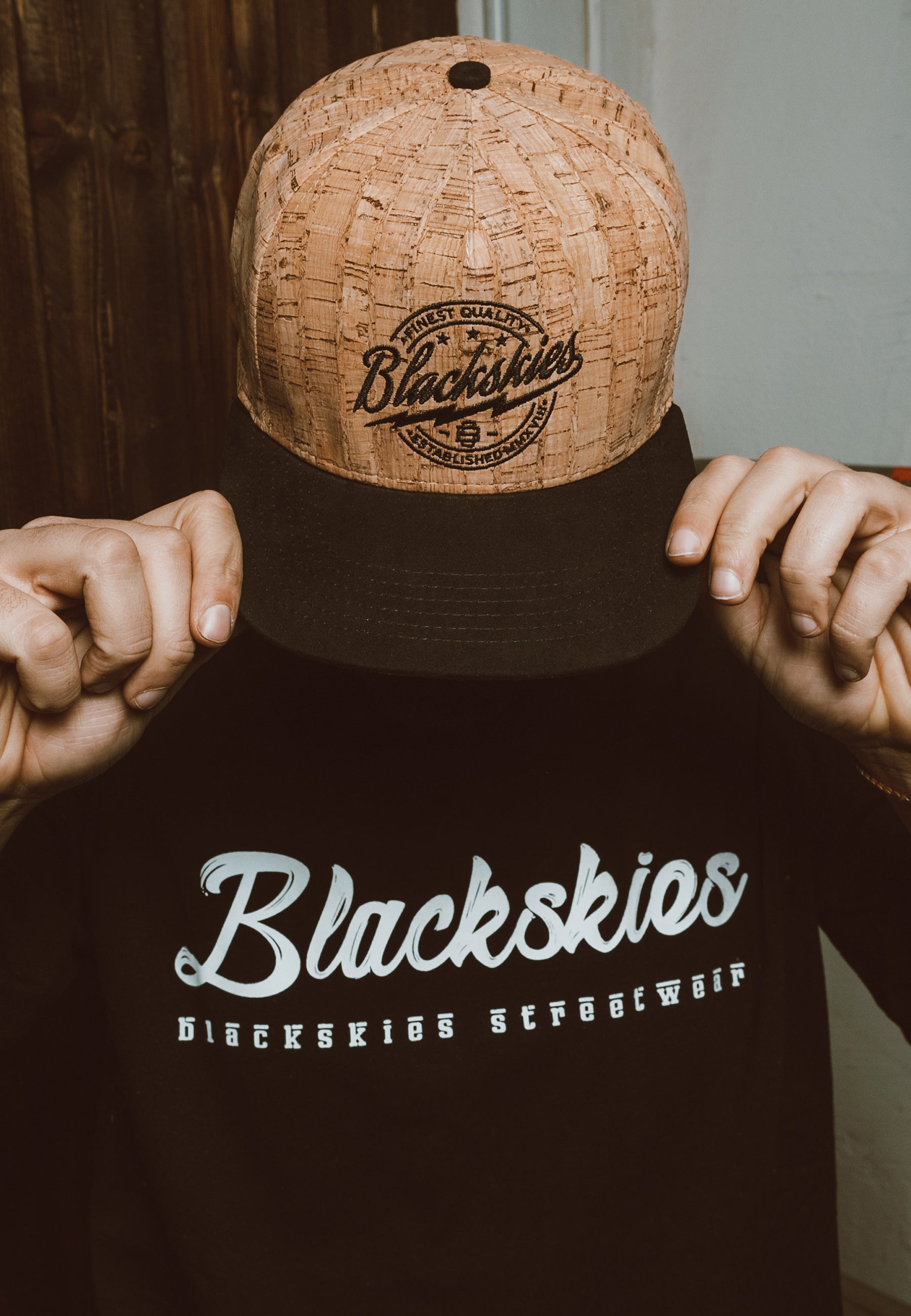 Blackskies-Force-of-Nature-Snapback-Cap-Cork-Baseball-Hat-Wood-Model-1x1
