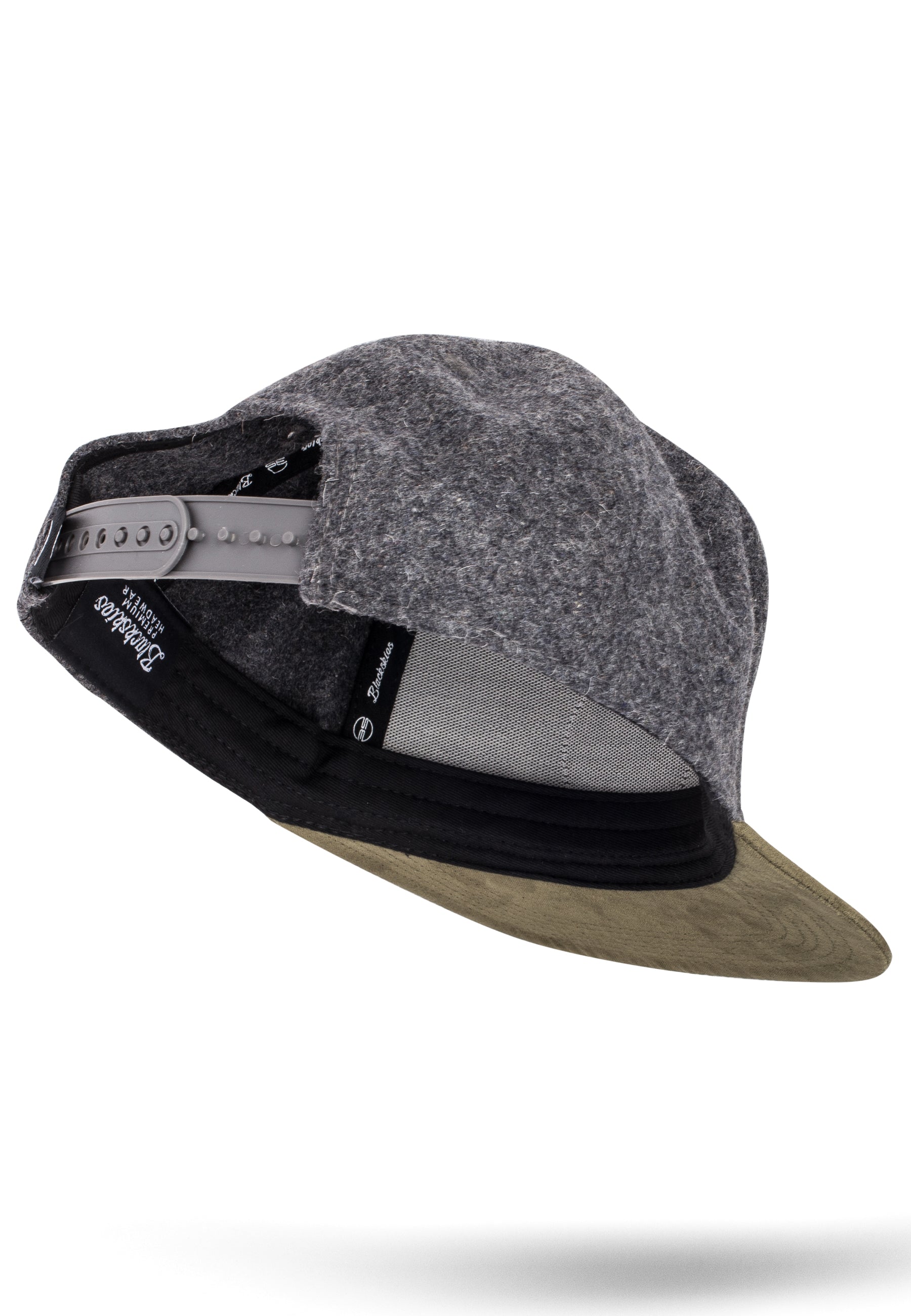 Blackskies-Gaea-Snapback-Cap-Green-Flannel-Grey-Baseball-Hat-Suede-Fly-Back