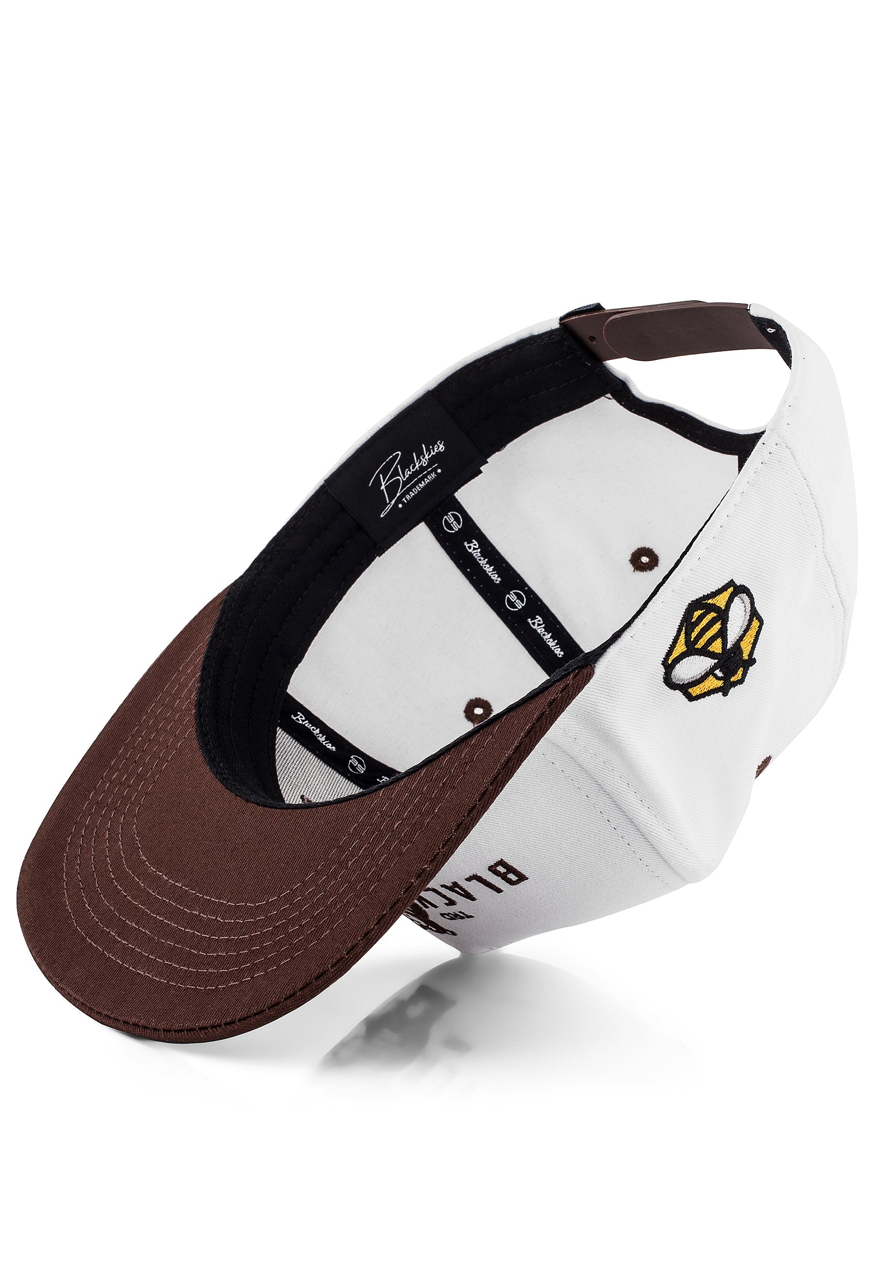 Blackskies-Good-Things-Snapback-Cap-Vol-II-Honey-Hex-Bear-Baseball-Hat-White-Brown-Inside