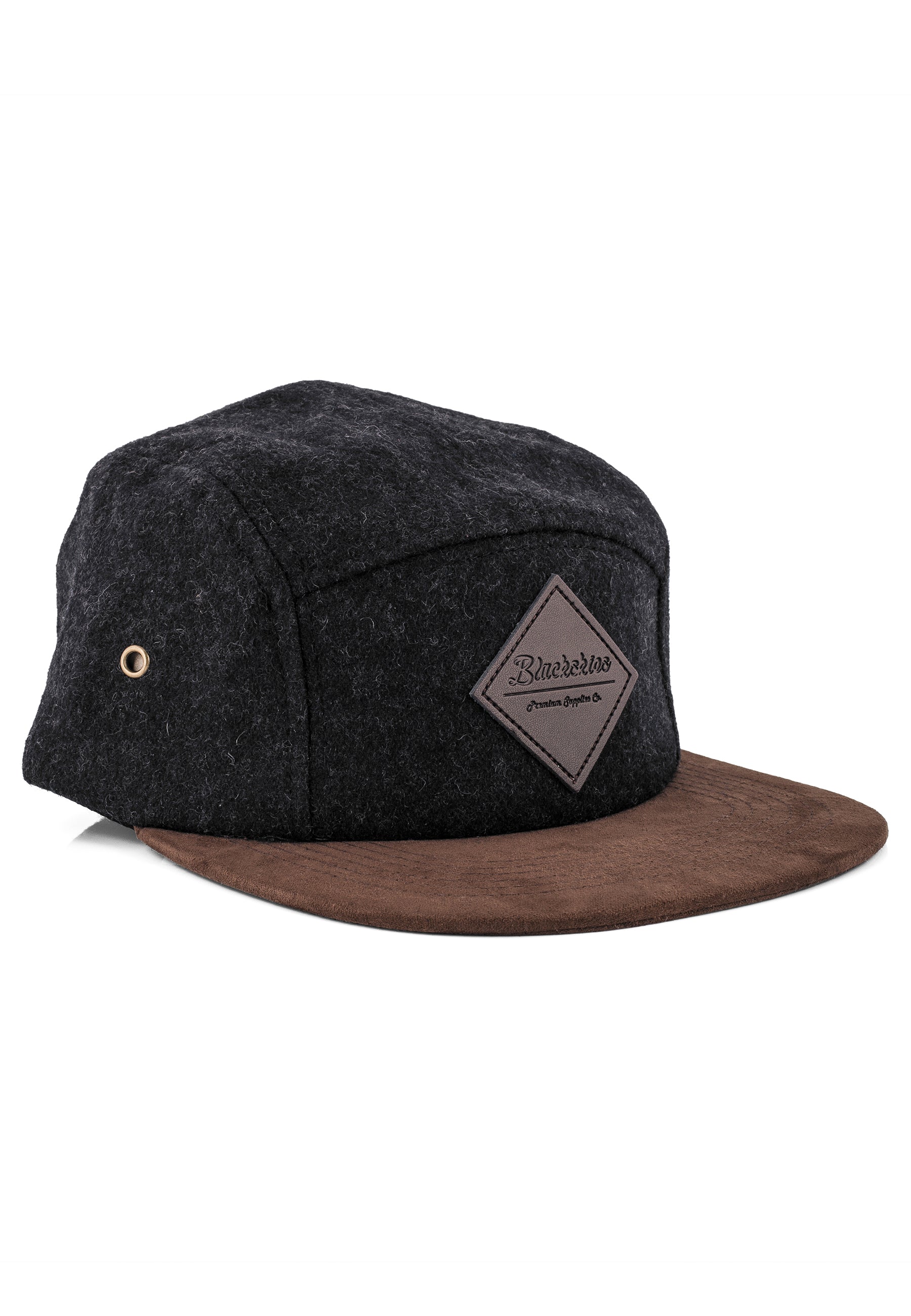 Blackskies-Grounded-5-Panel-Cap-Black-Brown-Side