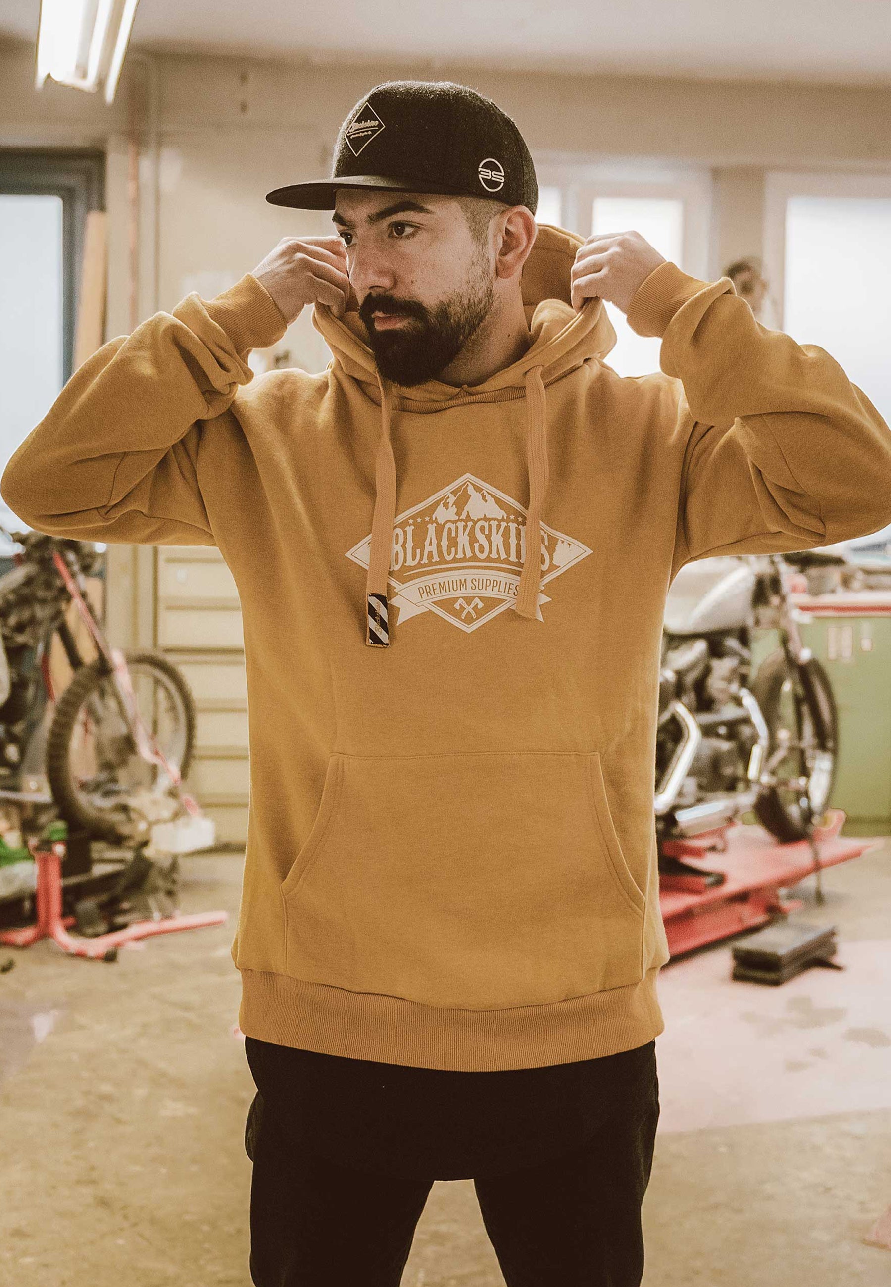 Blackskies-Hades-Snapback-Cap-Speckle-Wool-Baseball-Hat-Model