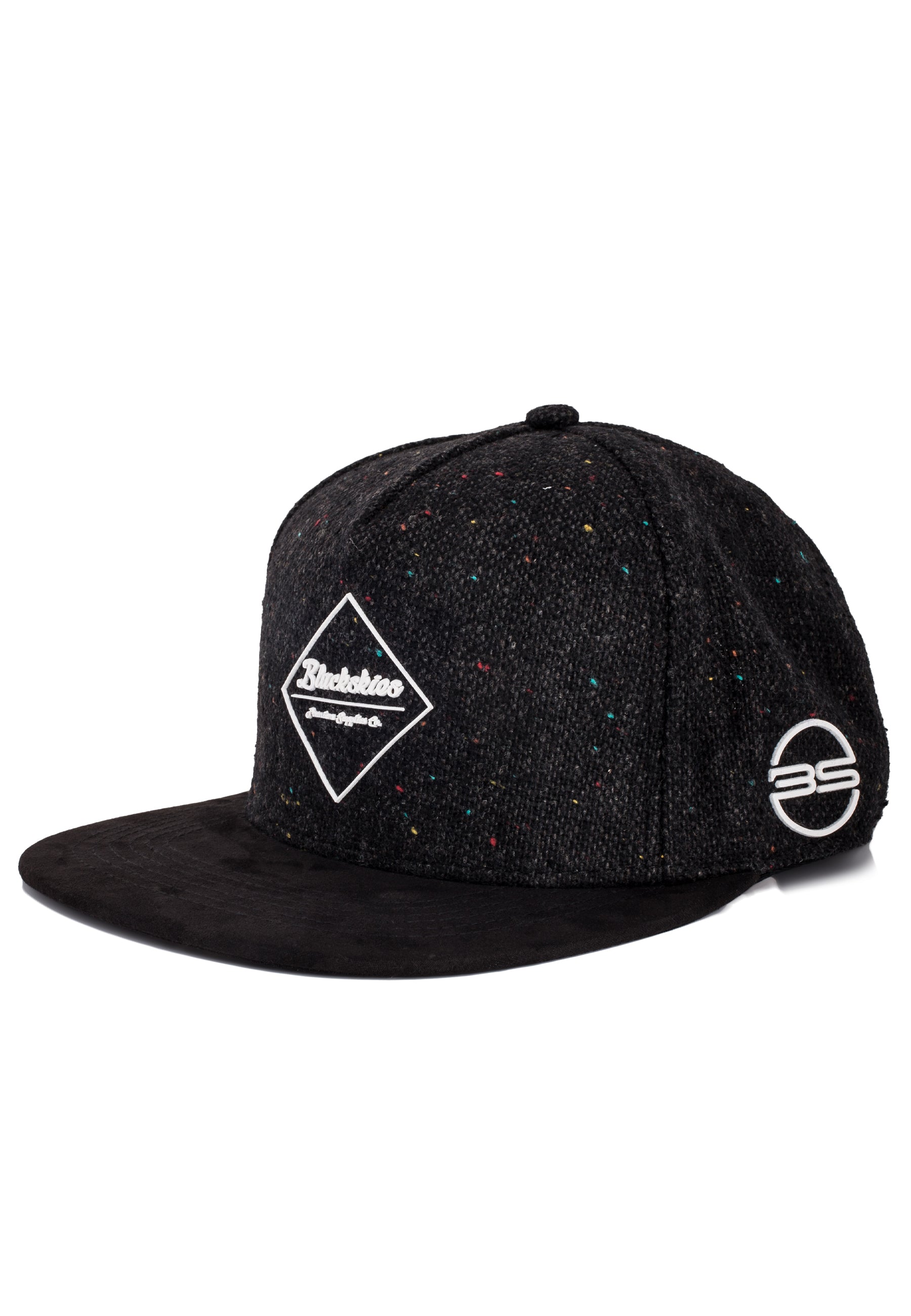 Blackskies-Hades-Snapback-Cap-Speckle-Wool-Baseball-Hat-Style-Flat