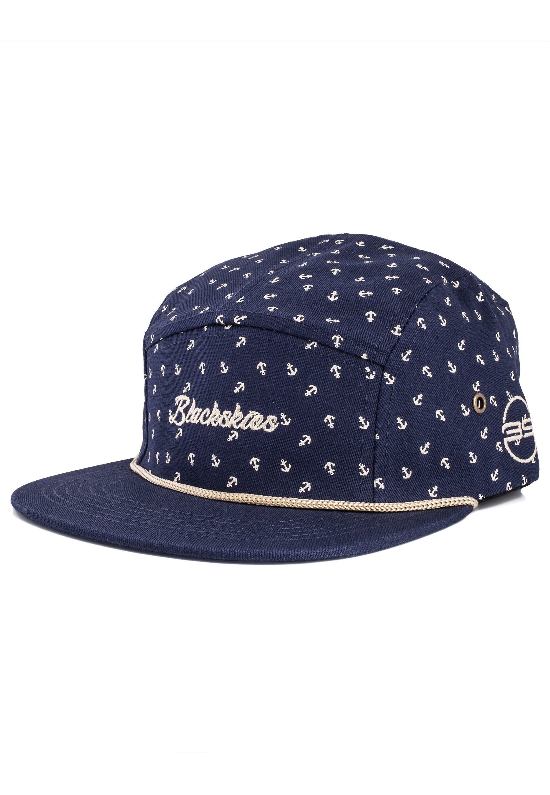 Blackskies Harbor 5-Panel Cap Maritime Blue Anchor Baseball Hat Five