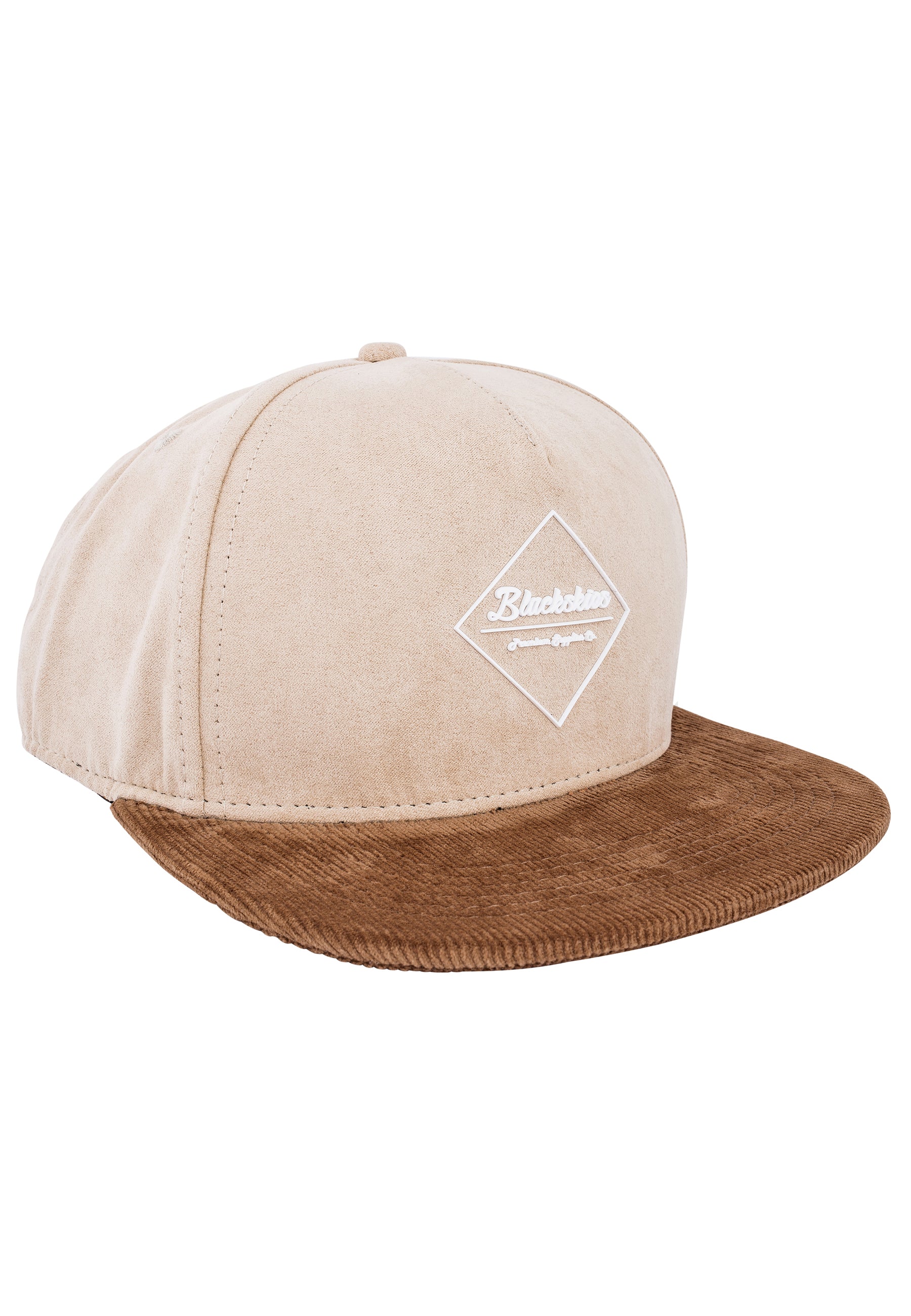 Blackskies-Harthor-Snapback-Cap-Cord-Suede-Beige-Premium-Baseball-Hat-Side