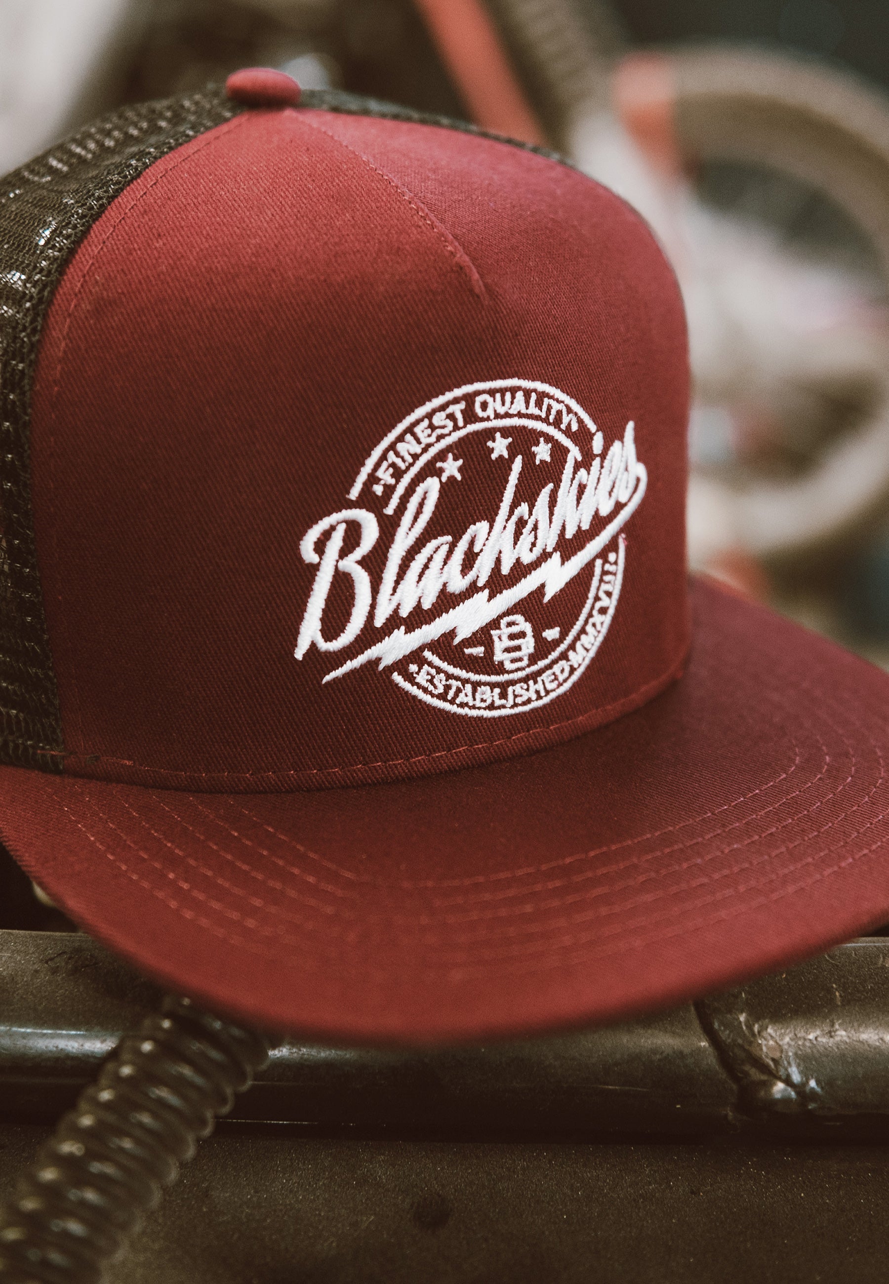 Blackskies-Iconic-Trucker-Cap-Wine-red-Mesh-Baseball-Hat