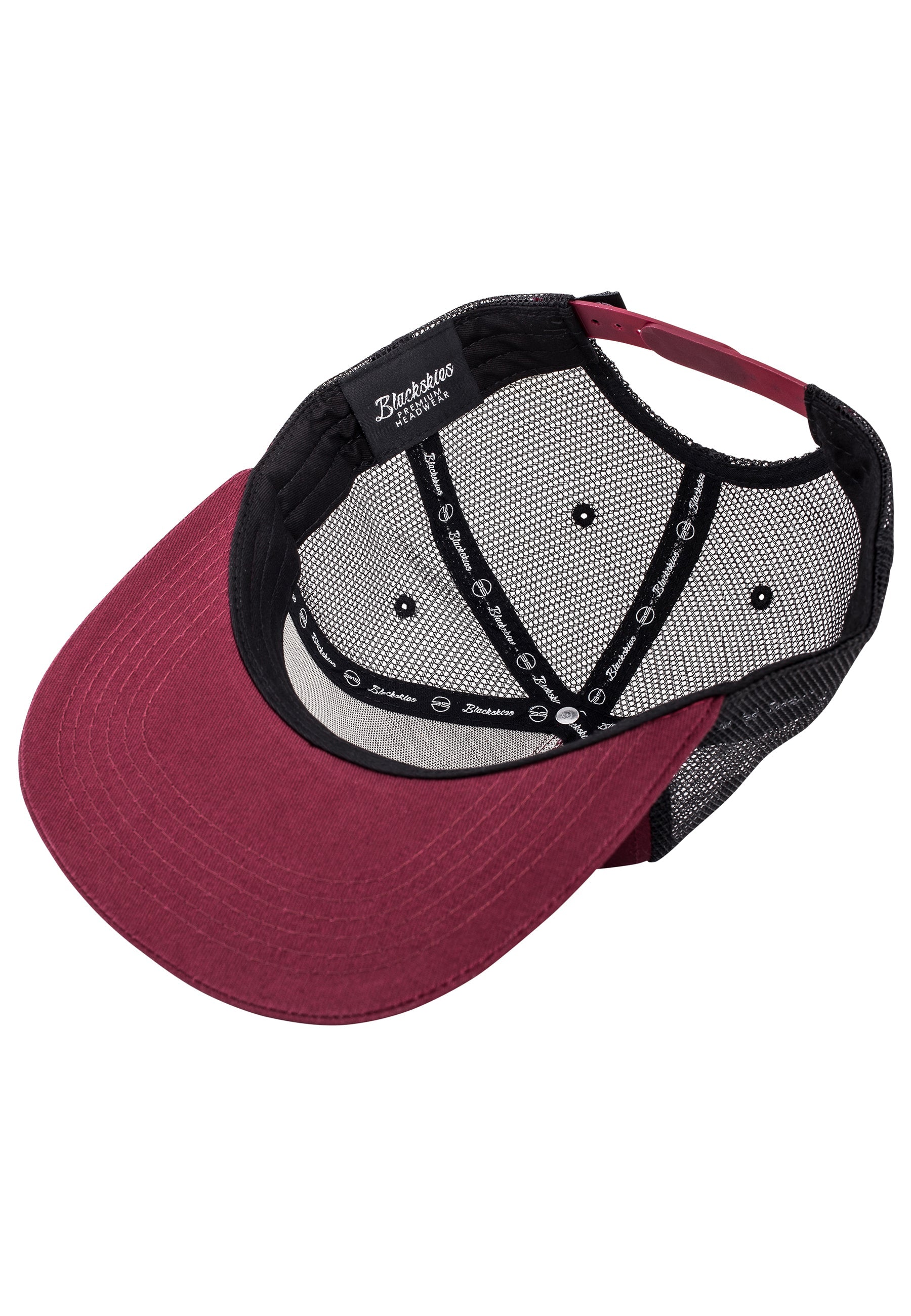 Blackskies-Iconic-Trucker-Snapback-Cap-Maroon-Brim