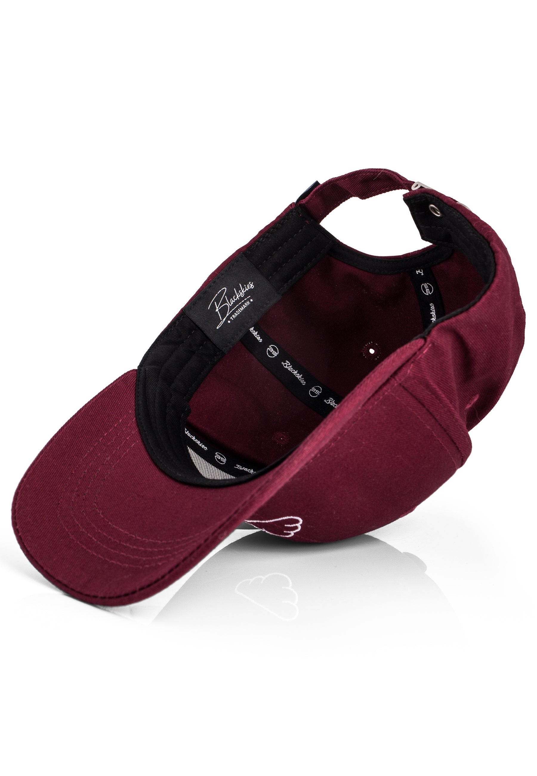 Blackskies-Iuno-Baseball-Cap-Trucker-Hat-Maroon-Snapback-Curved-Visor