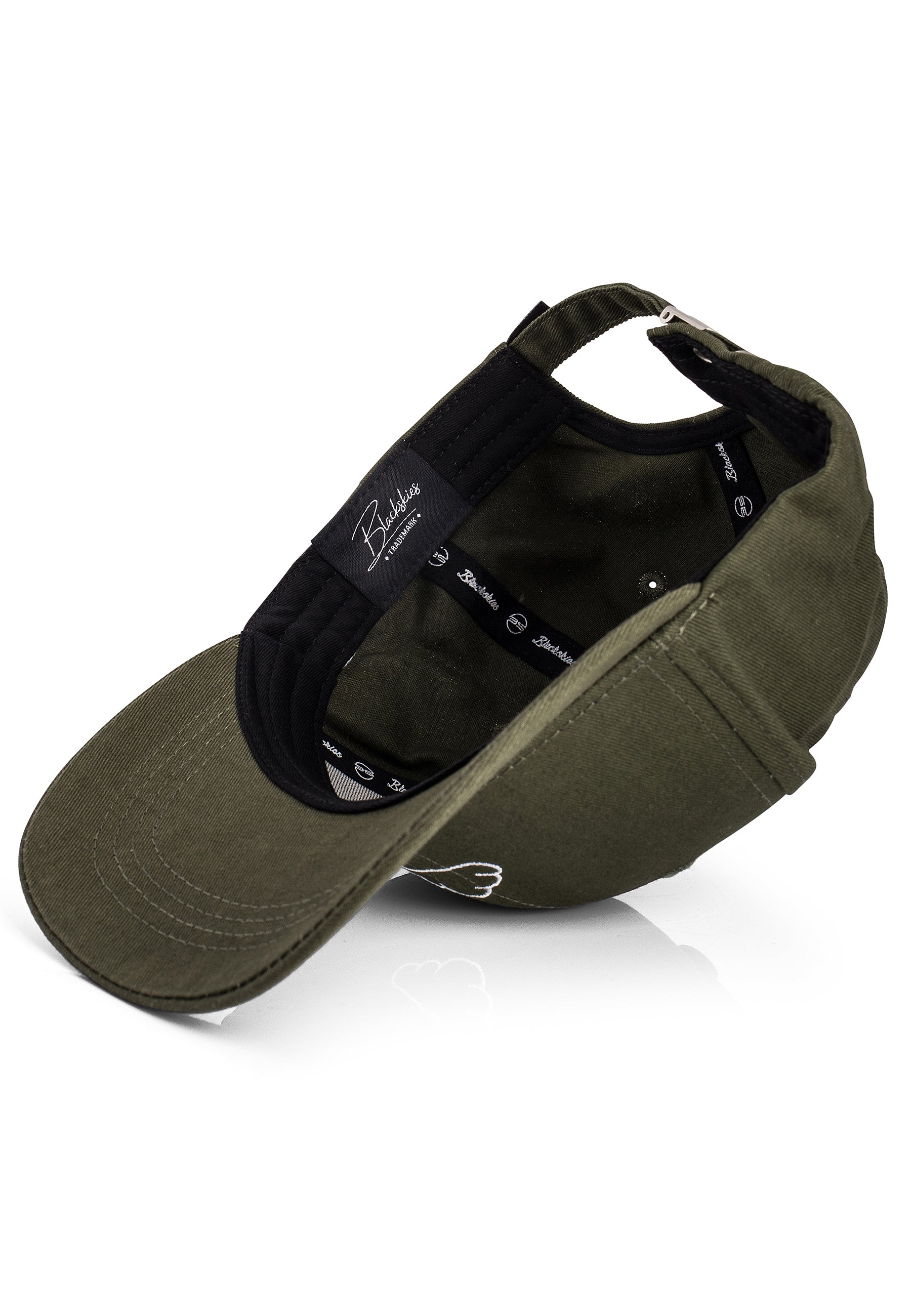 Blackskies-Iuno-Baseball-Cap-Trucker-Hat-Olive-Green-Snapback-Curved-Visor