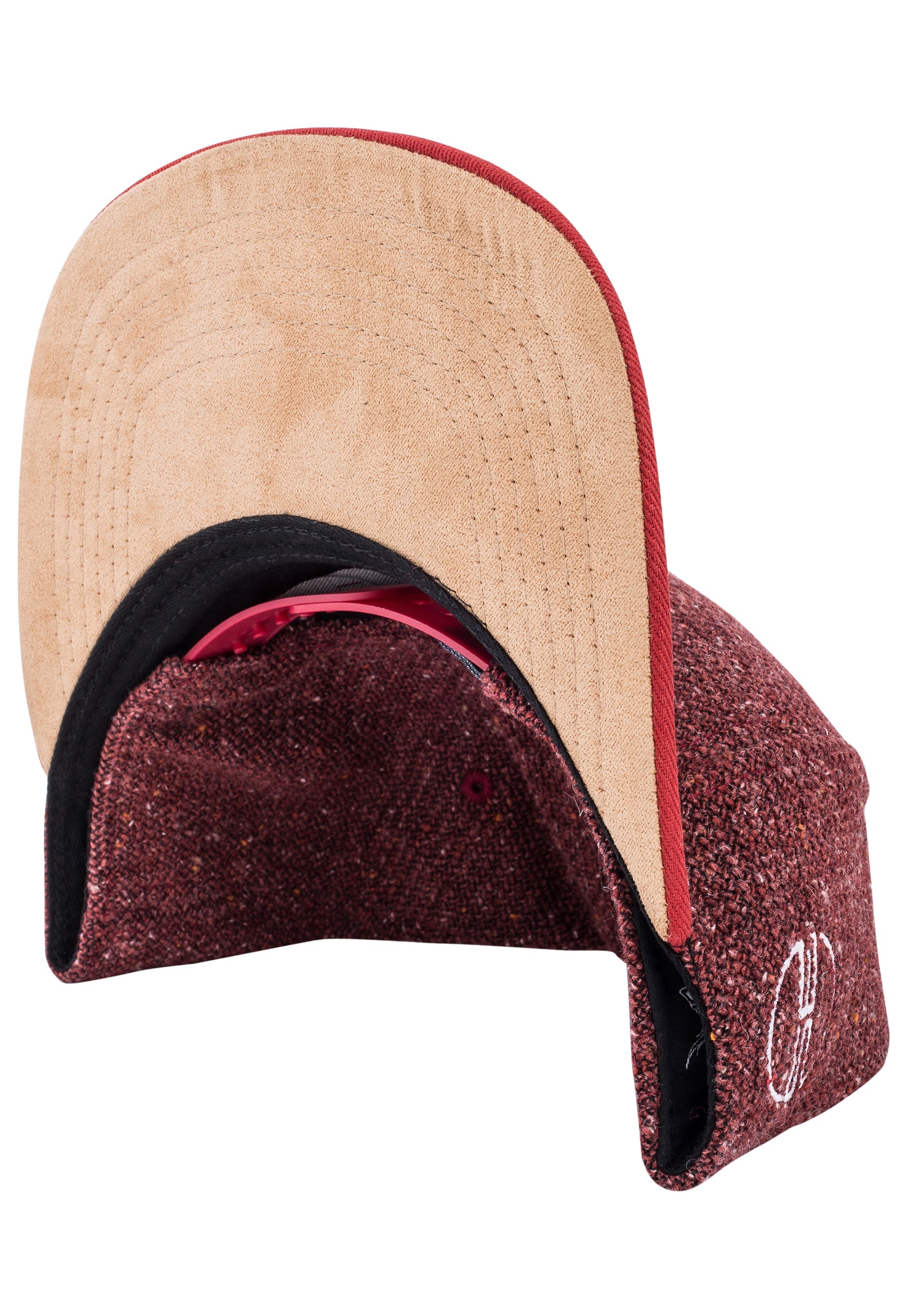 Blackskies-Junaeu-Snapback-Cap-Wool-Maroon-Red-Baseball-Hat-Suede-Brim