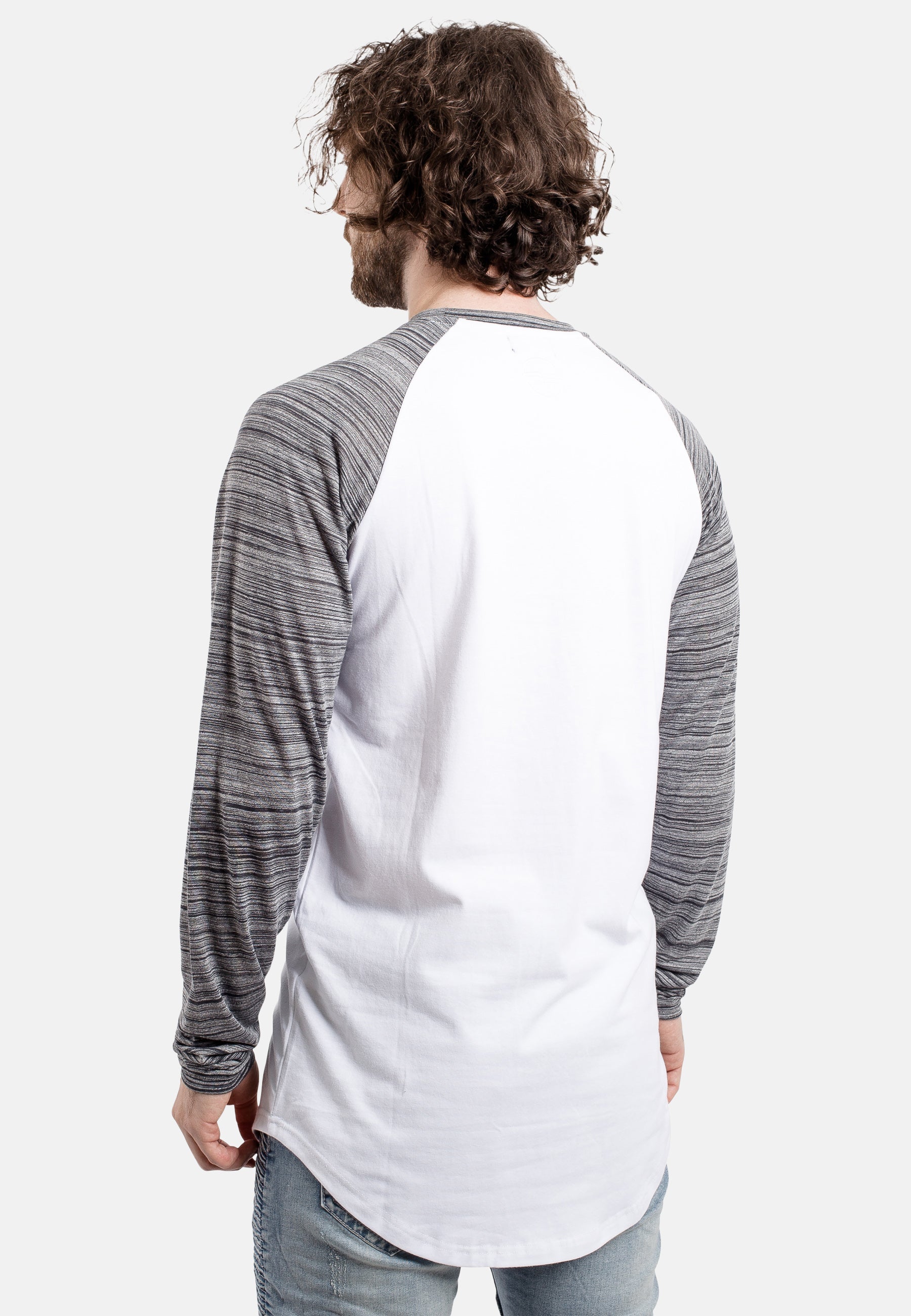 Blackskies-Longline-Baseball-T-Shirt-White-Blue-Melange-Back