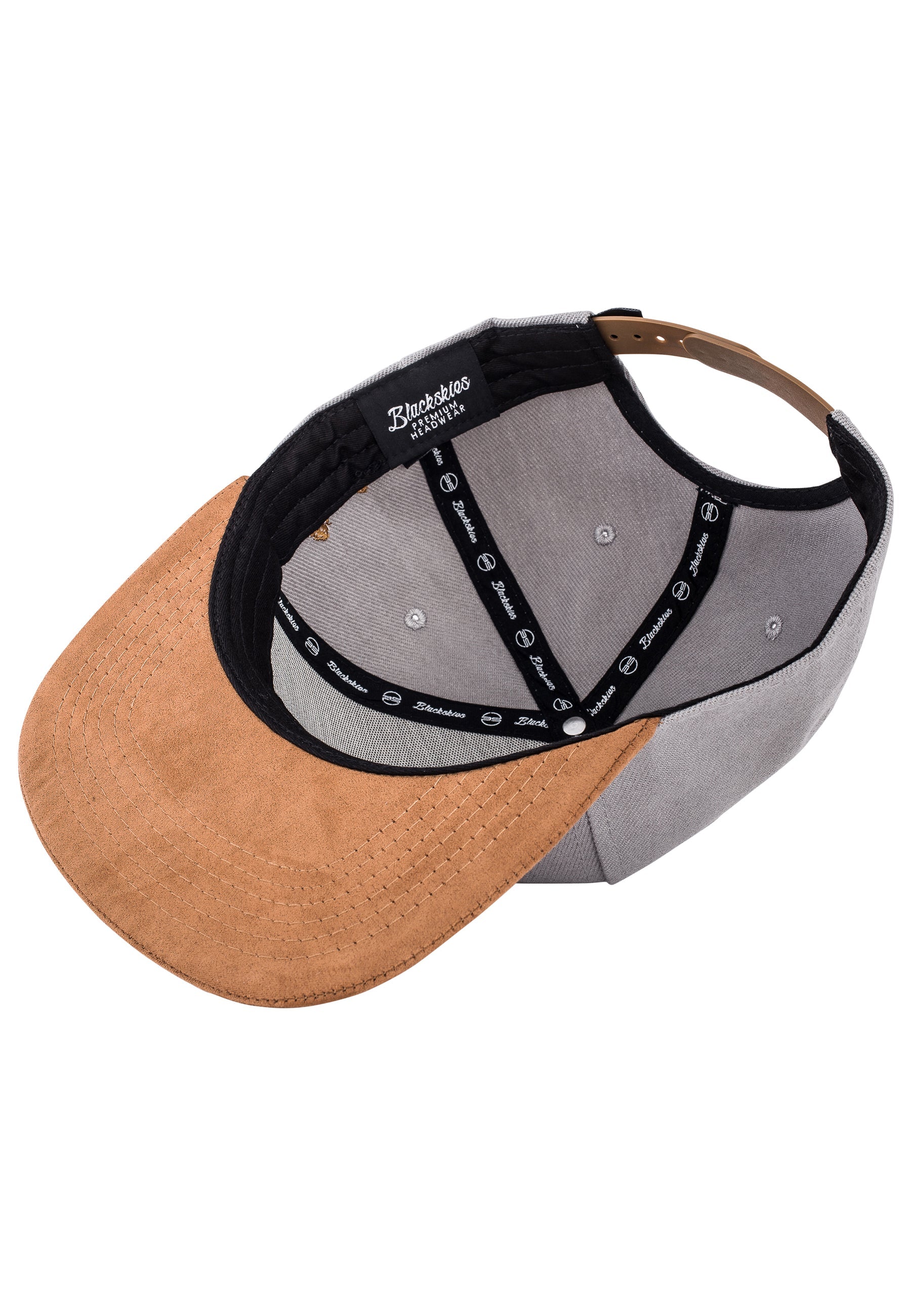 Blackskies-Lumberjack-Snapback-Cap-Grey-Suede-Brim