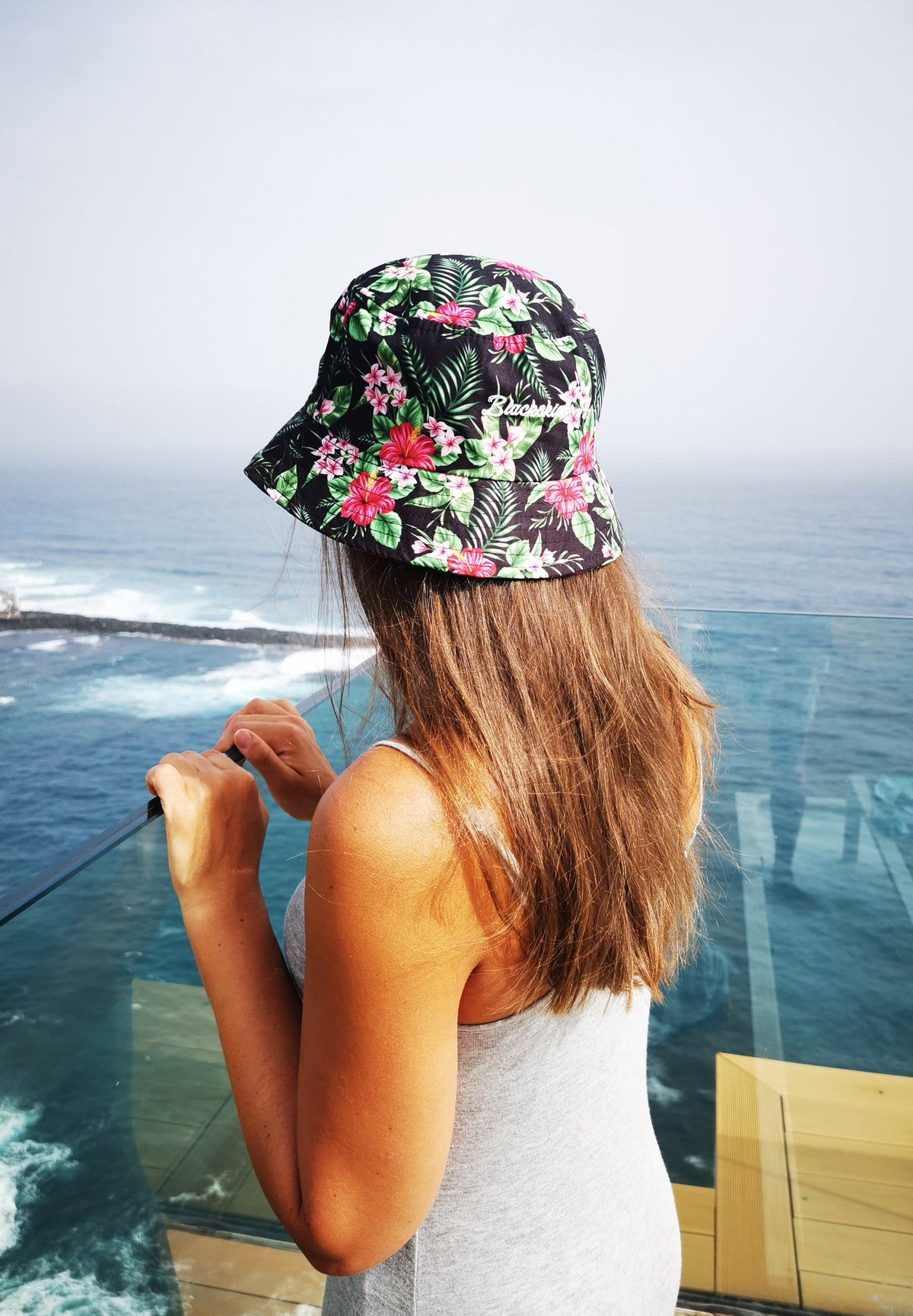 Blackskies-Oahu-Bucket-Hat-Floral-Tropical-Green-Girl-Beautiful-Women-Beach