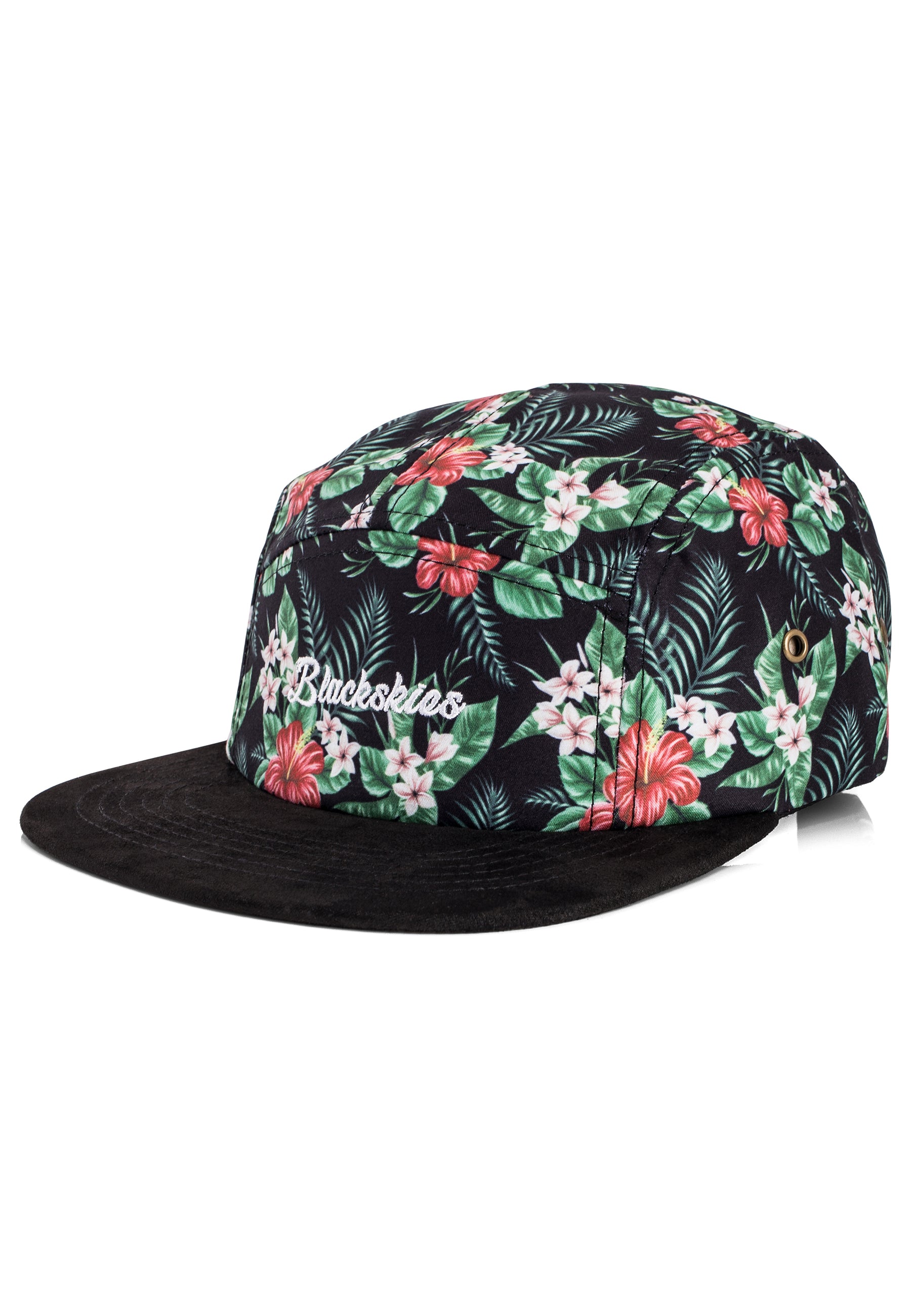 Blackskies-Oahu-Vol-II-5-Panel-Cap-Floral-Camp-Hat-Green-Black