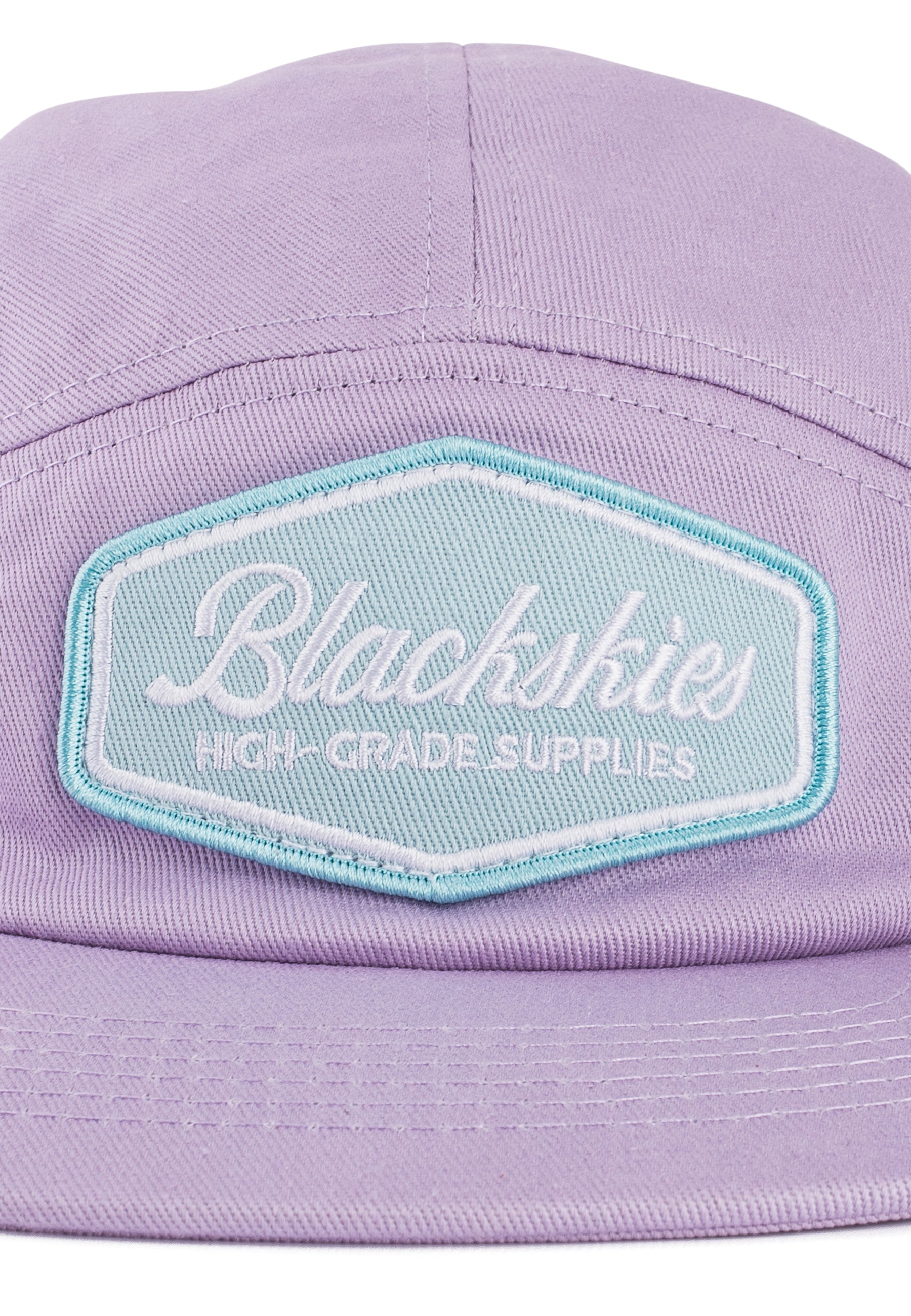 Blackskies-Oasis-5-Panel-Hat-Lilac-Detail
