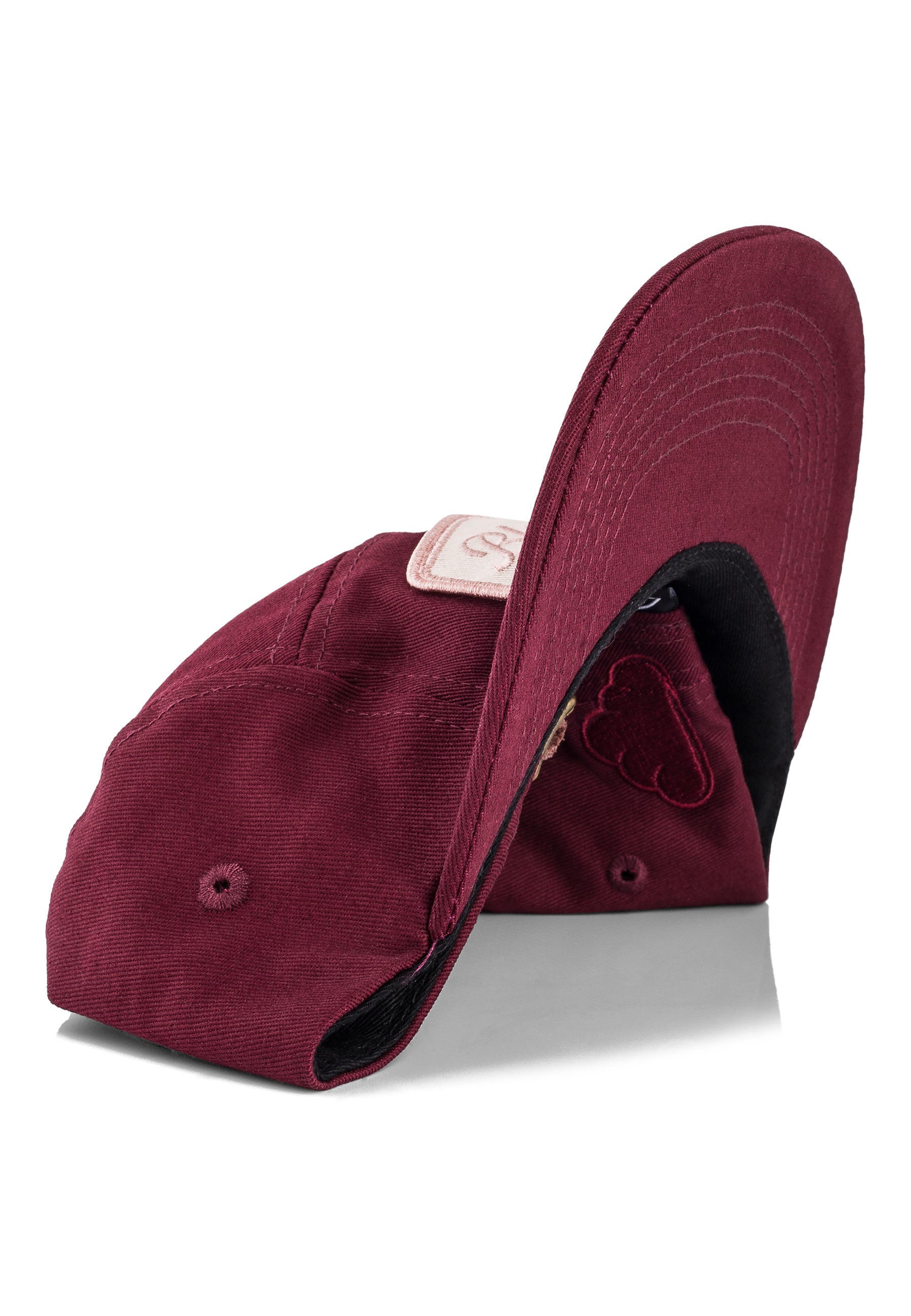Blackskies-Oasis-5-Panel-Hat-Maroon-Brim-Flat