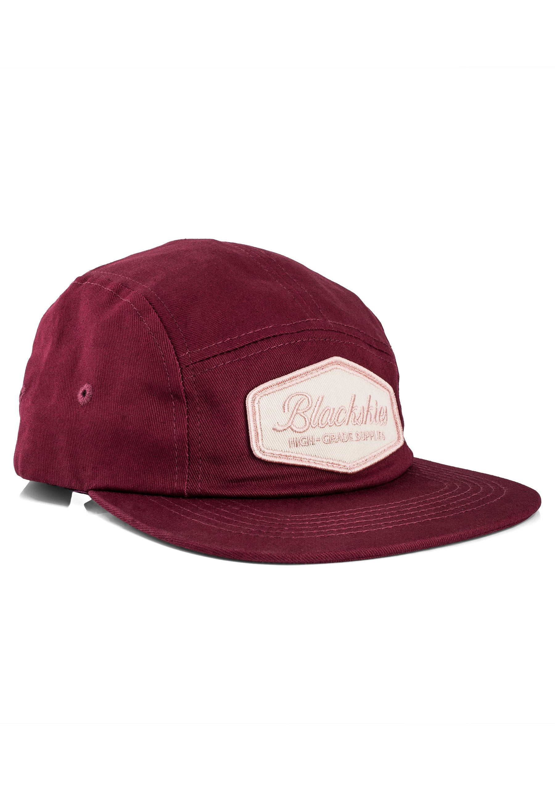 Blackskies-Oasis-5-Panel-Hat-Maroon-Side
