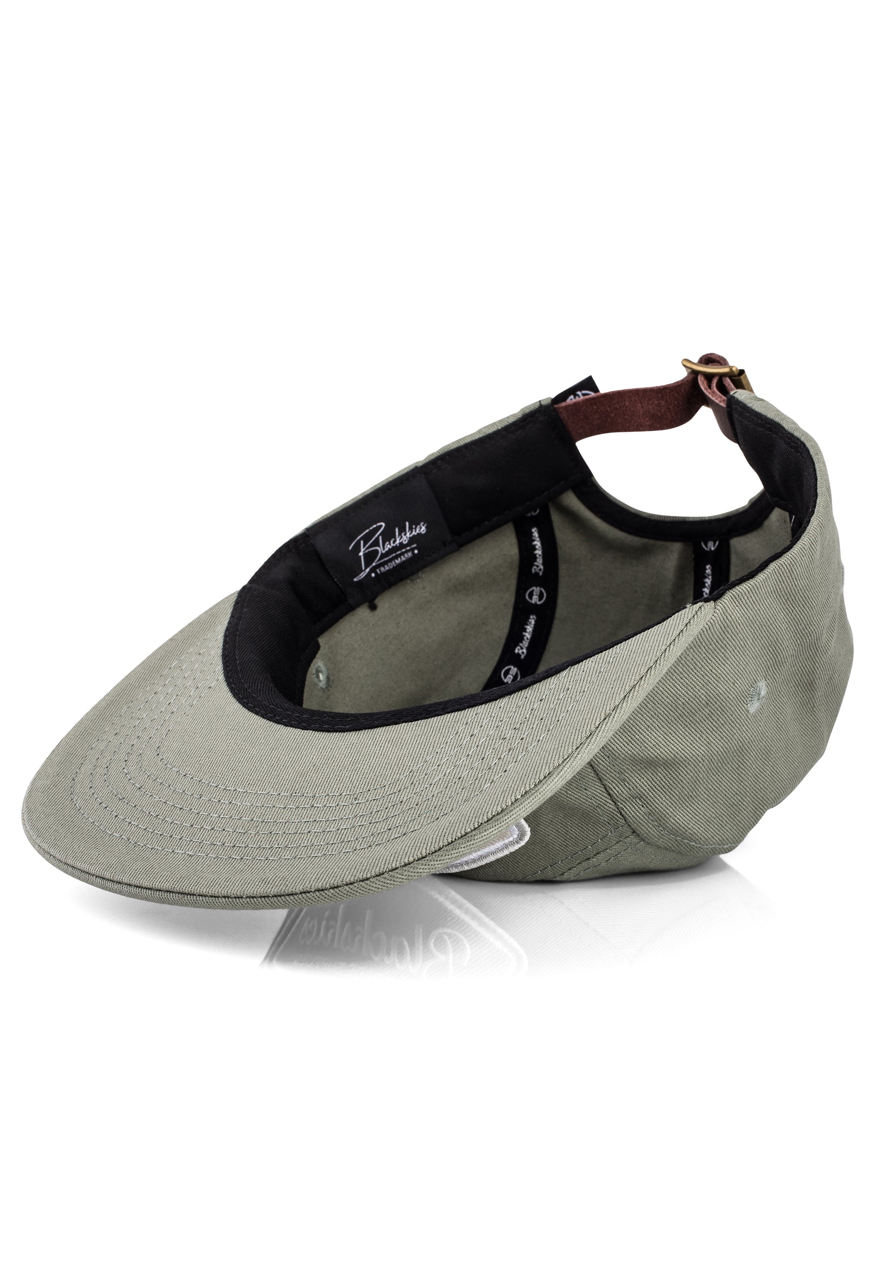 Blackskies-Oasis-5-Panel-Hat-Sage-Green-Flat-Brim