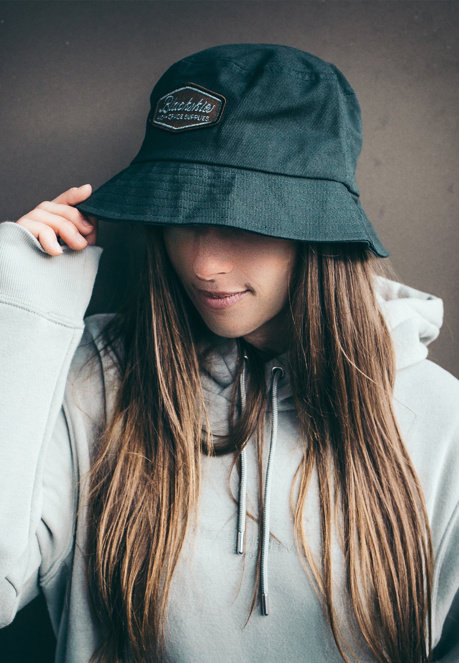 Blackskies-Oasis-Bucket-Hat-Forest-Green-Brown-Fisher-Hat-Bob-Lovely-Model-2-Retouch