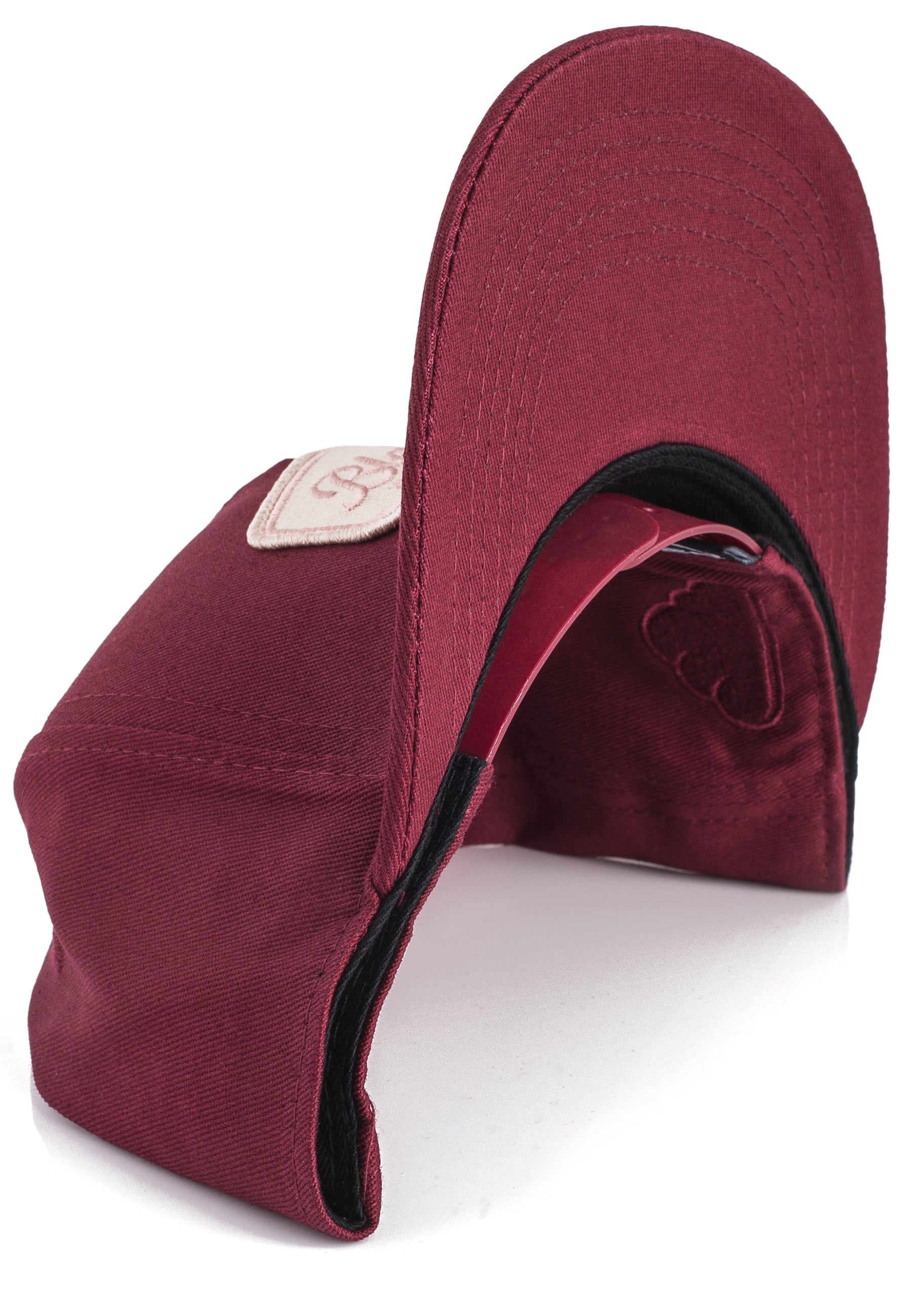 Blackskies-Oasis-Snapback-Cap-Maroon-Beige-Basecap-Hat-Inside