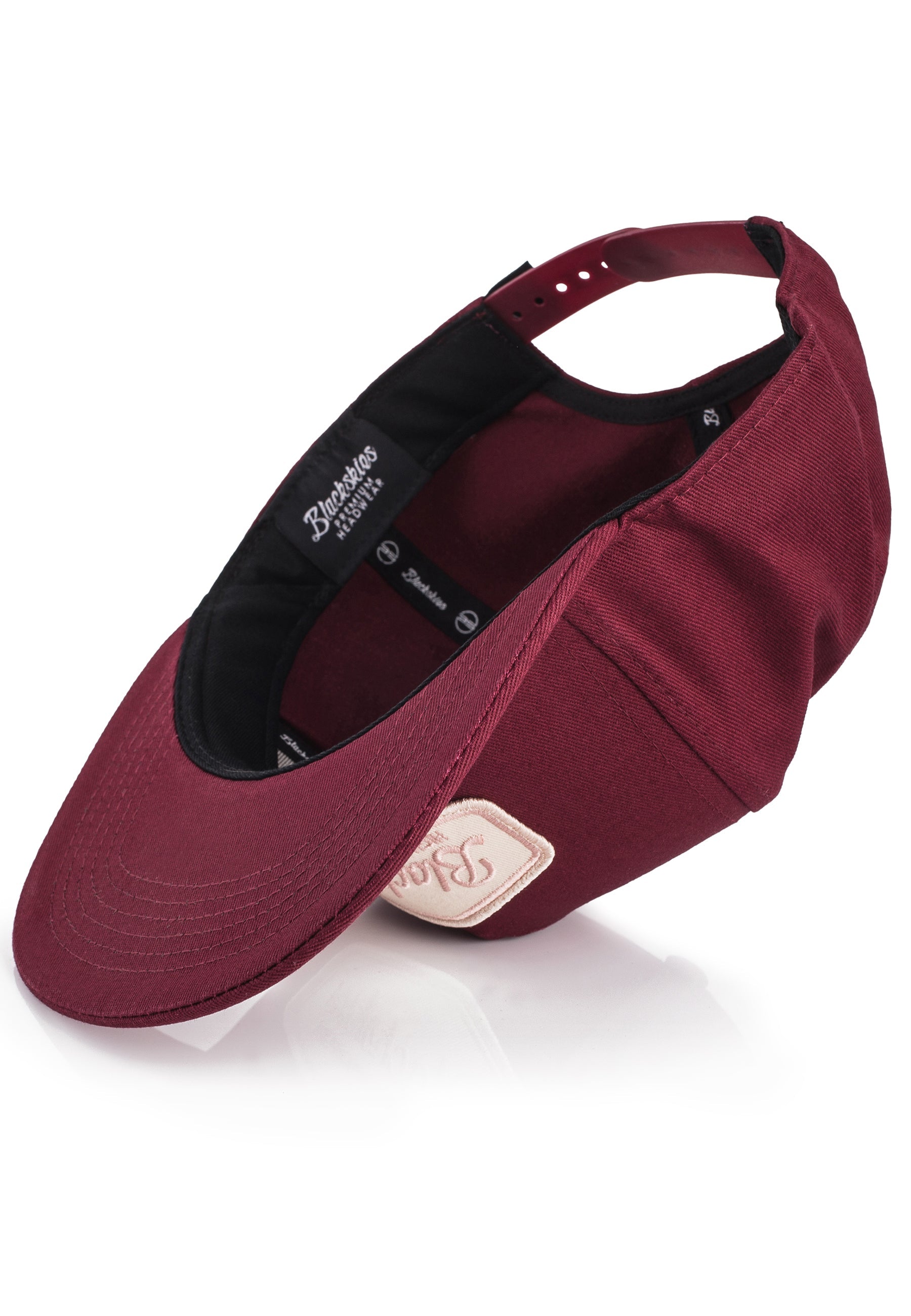 Blackskies-Oasis-Snapback-Cap-Maroon-Beige-Basecap-Hat-Visor