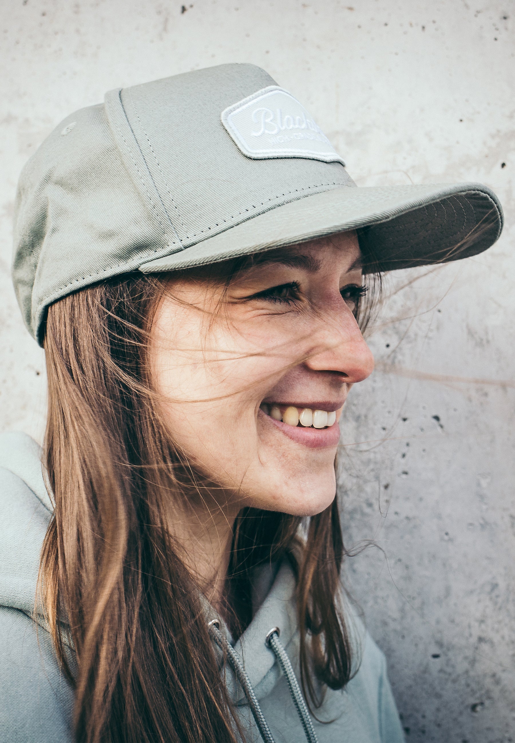 Blackskies-Oasis-Snapback-Cap-Sage-Green-Grey-Basecap-Hat-Lovely-Model-2