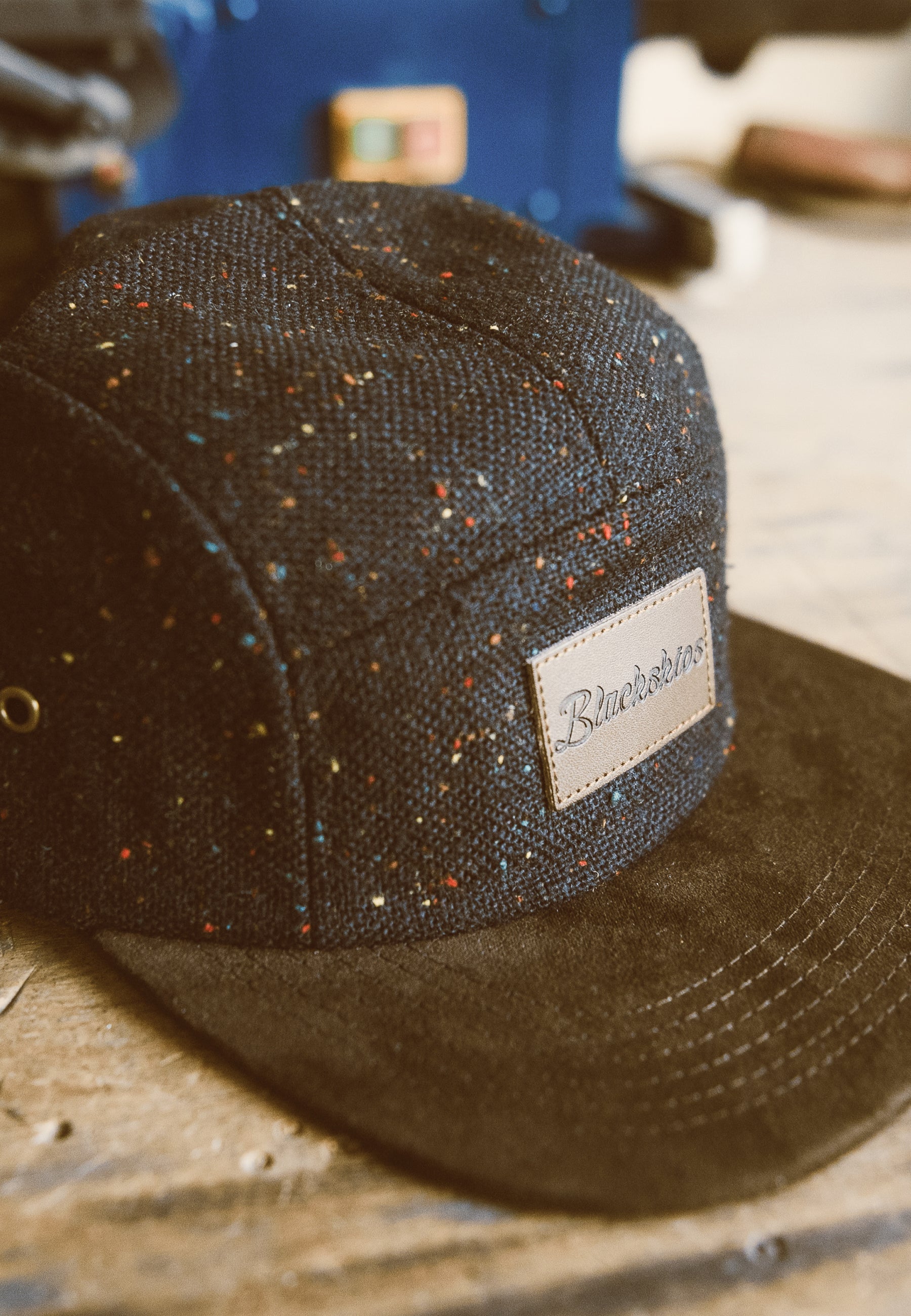 Blackskies-Obsidian-5-Panel-Cap-Baseball-Hat-Black-Speckle-Brown-Stil