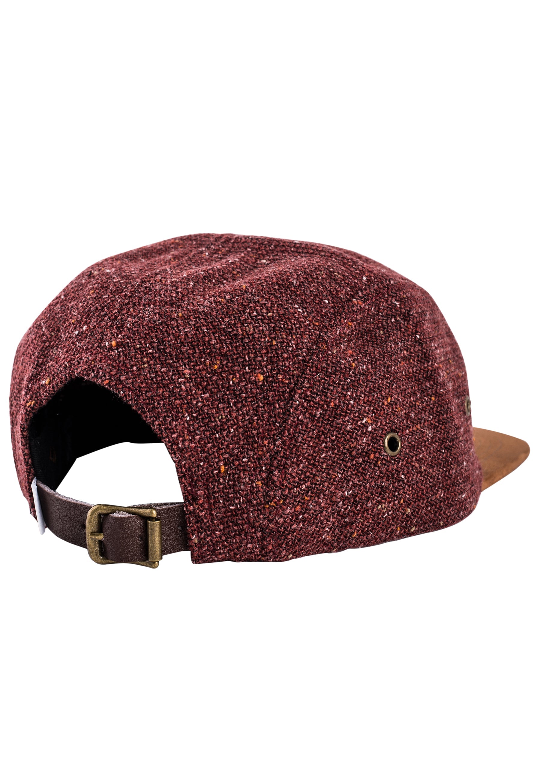 Blackskies-Obsidian-5-Panel-Cap-Maroon-Brown-Wool-Strap