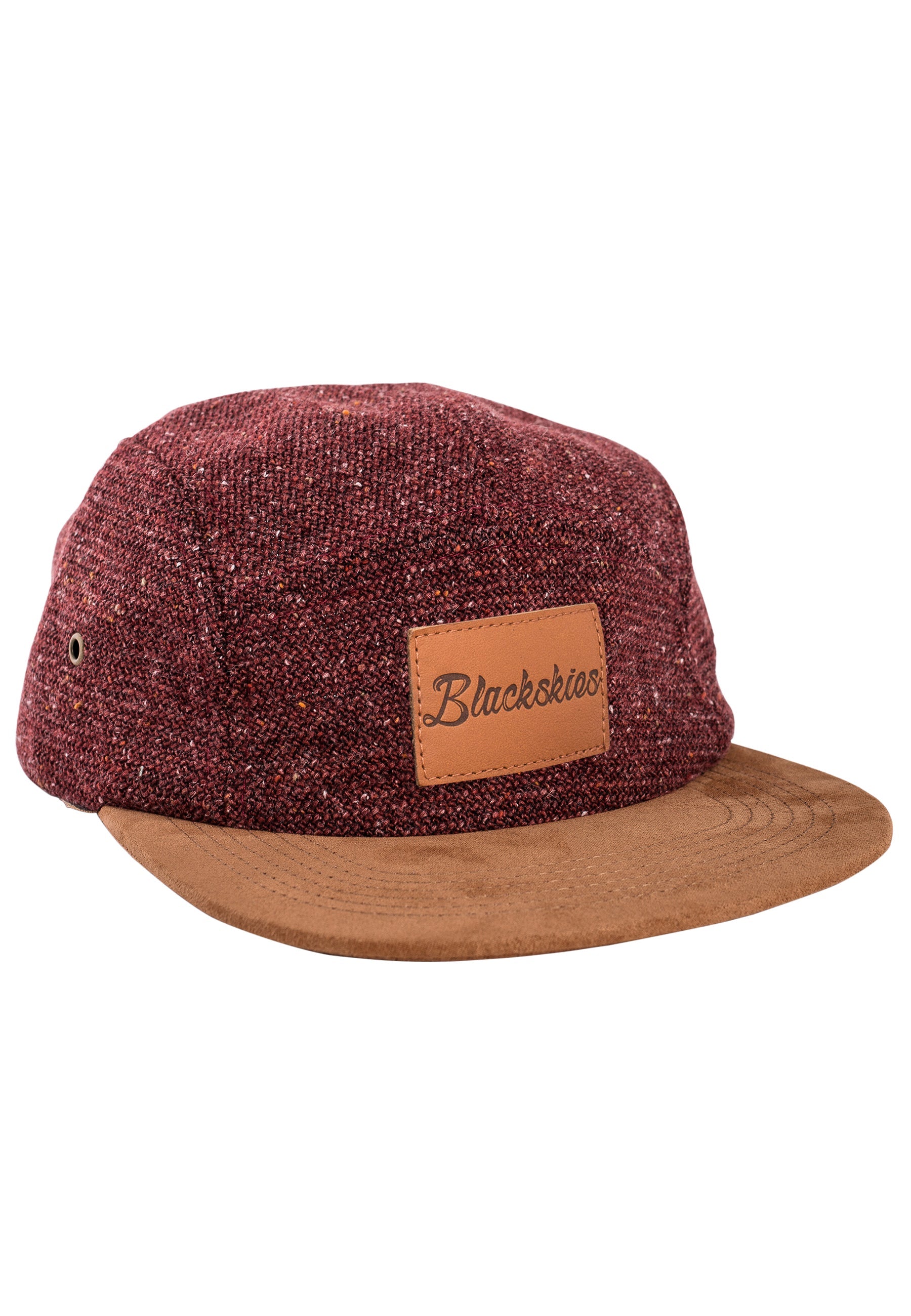 Blackskies-Obsidian-5-Panel-Cap-Maroon-Brown-Wool