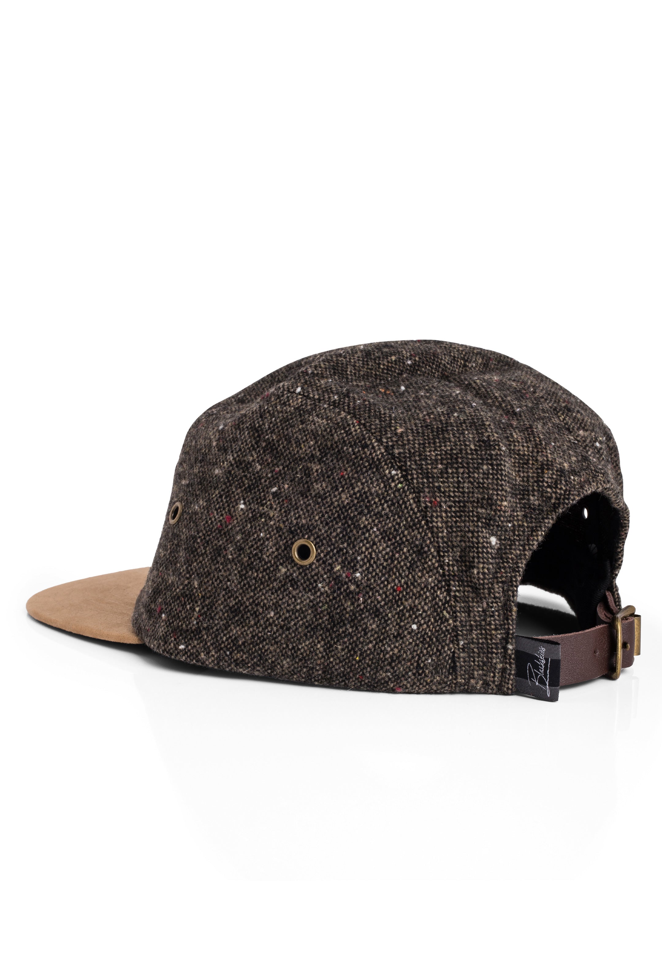 Blackskies-Obsidian-5-Panel-Cap-Mottled-Brown-Back-Strap-Detail