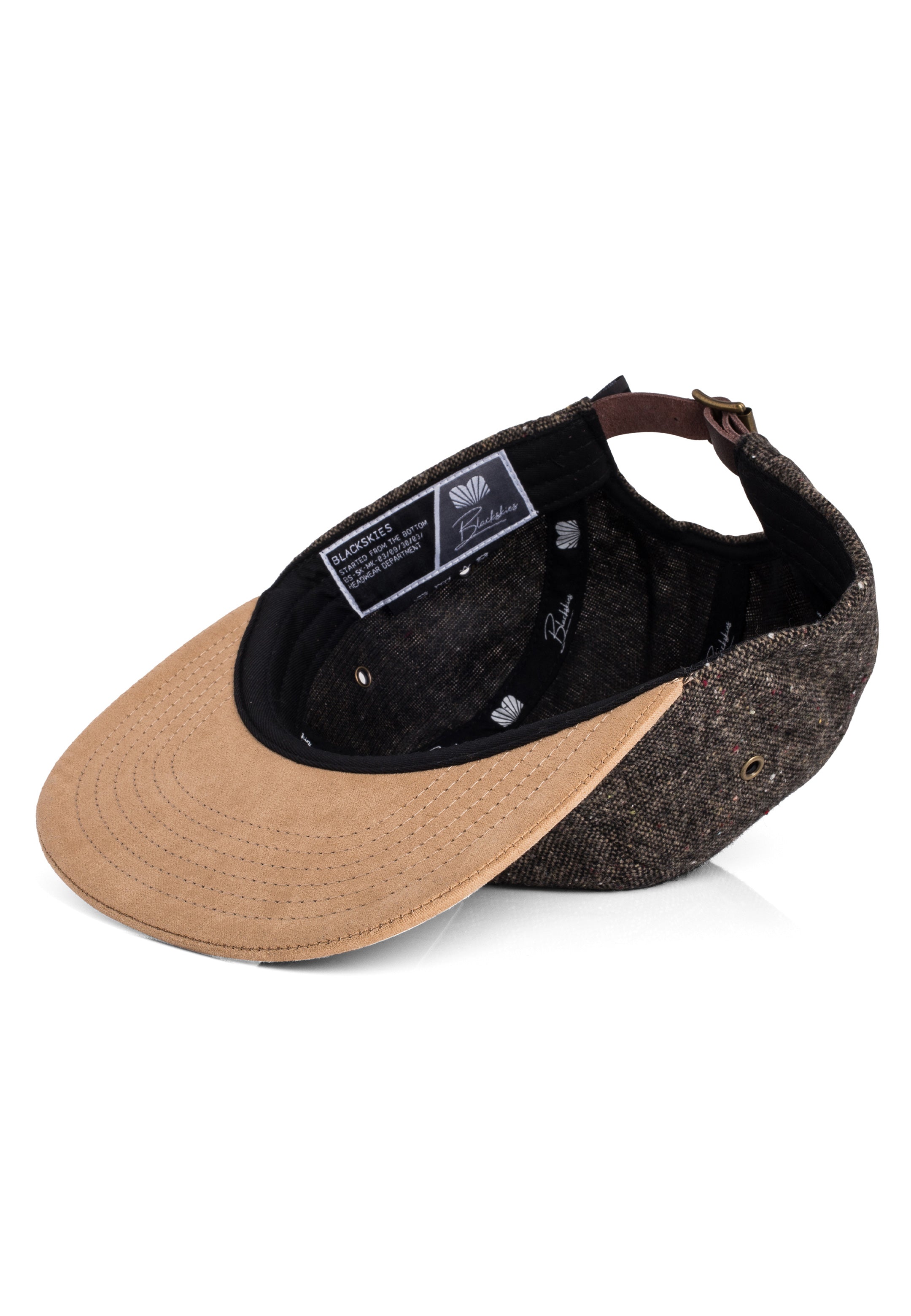Blackskies-Obsidian-5-Panel-Cap-Mottled-Brown-Inside