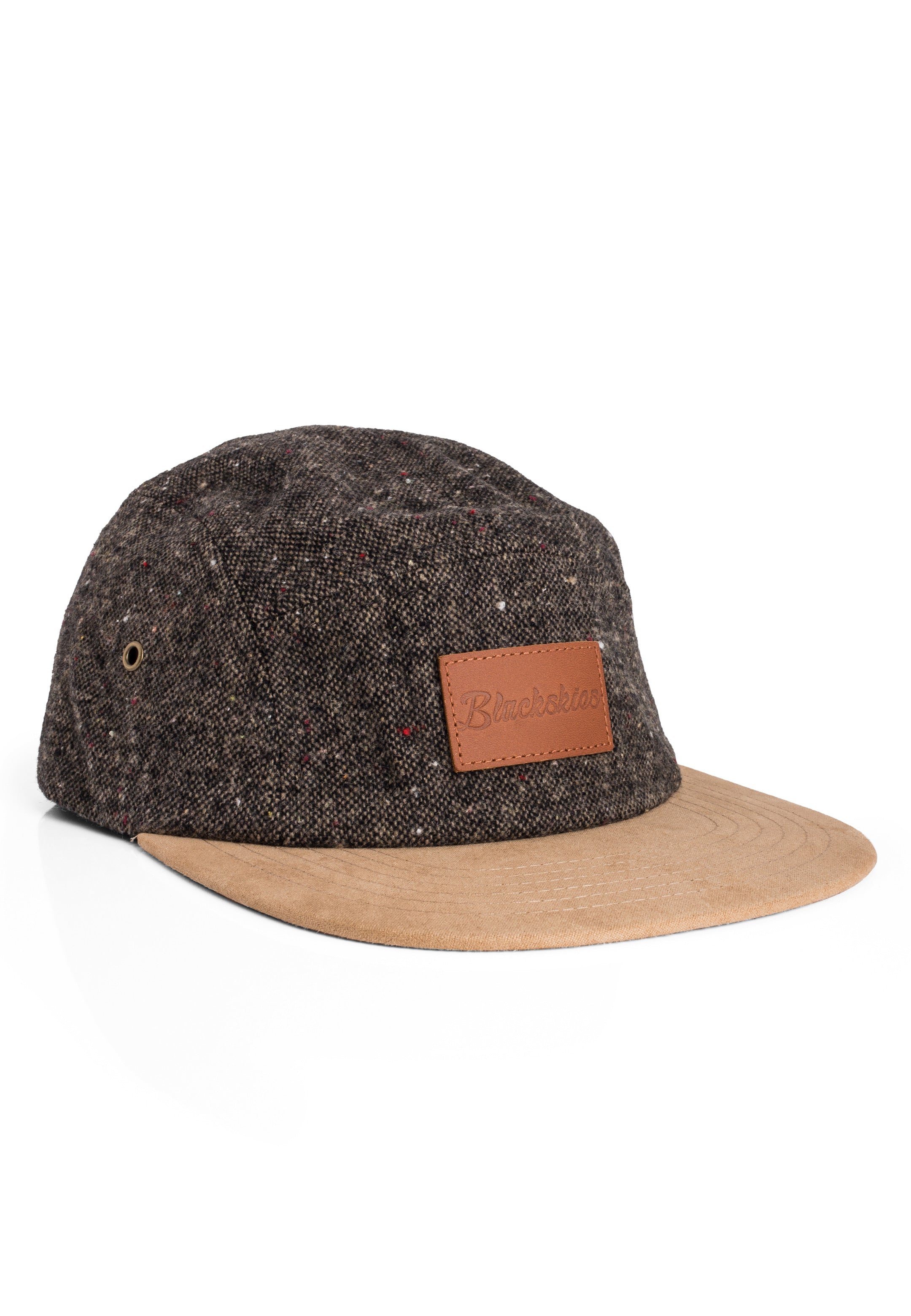 Blackskies-Obsidian-5-Panel-Cap-Mottled-Brown-Side