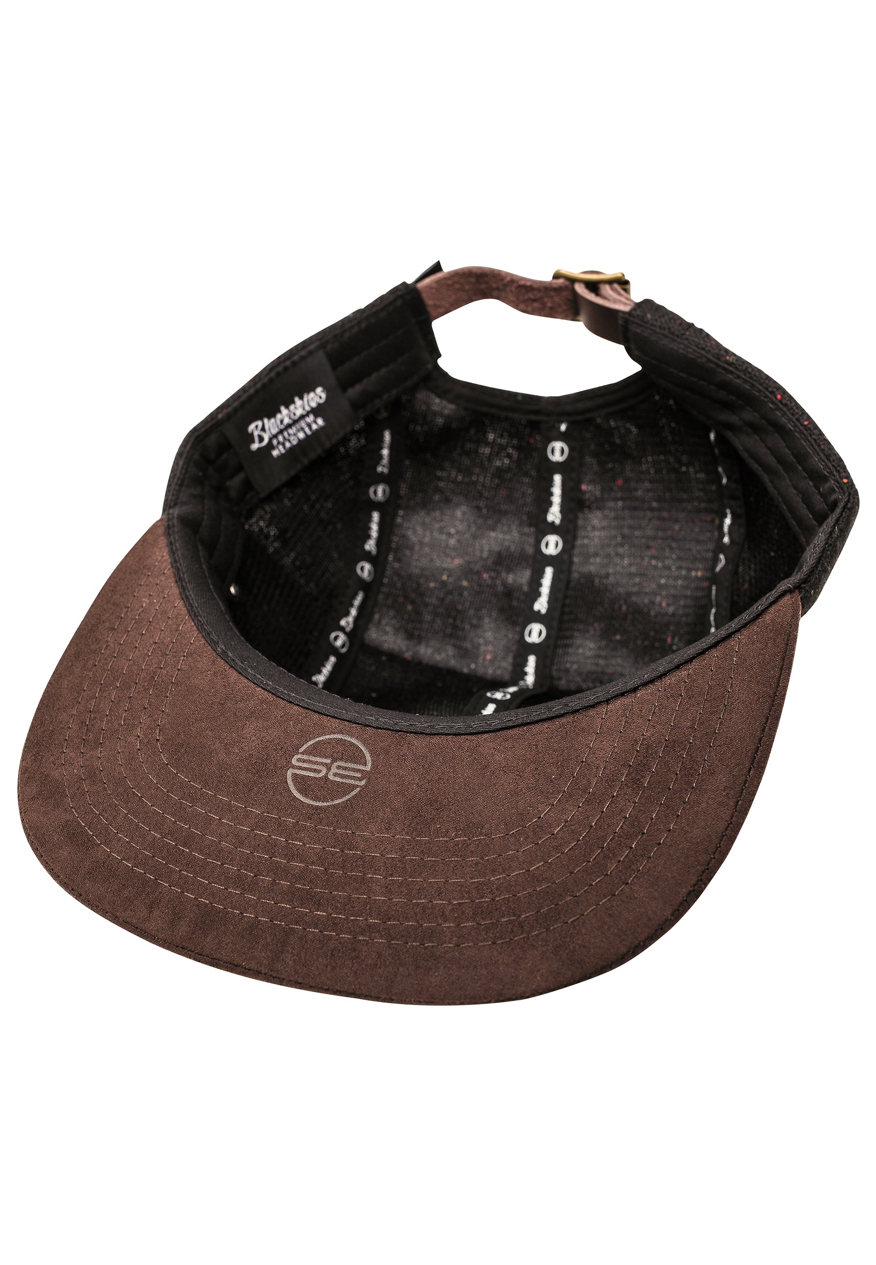 Blackskies-Obsidian-5-Panel-Hat-Blac-Speckle-Brown-Suede-Brim