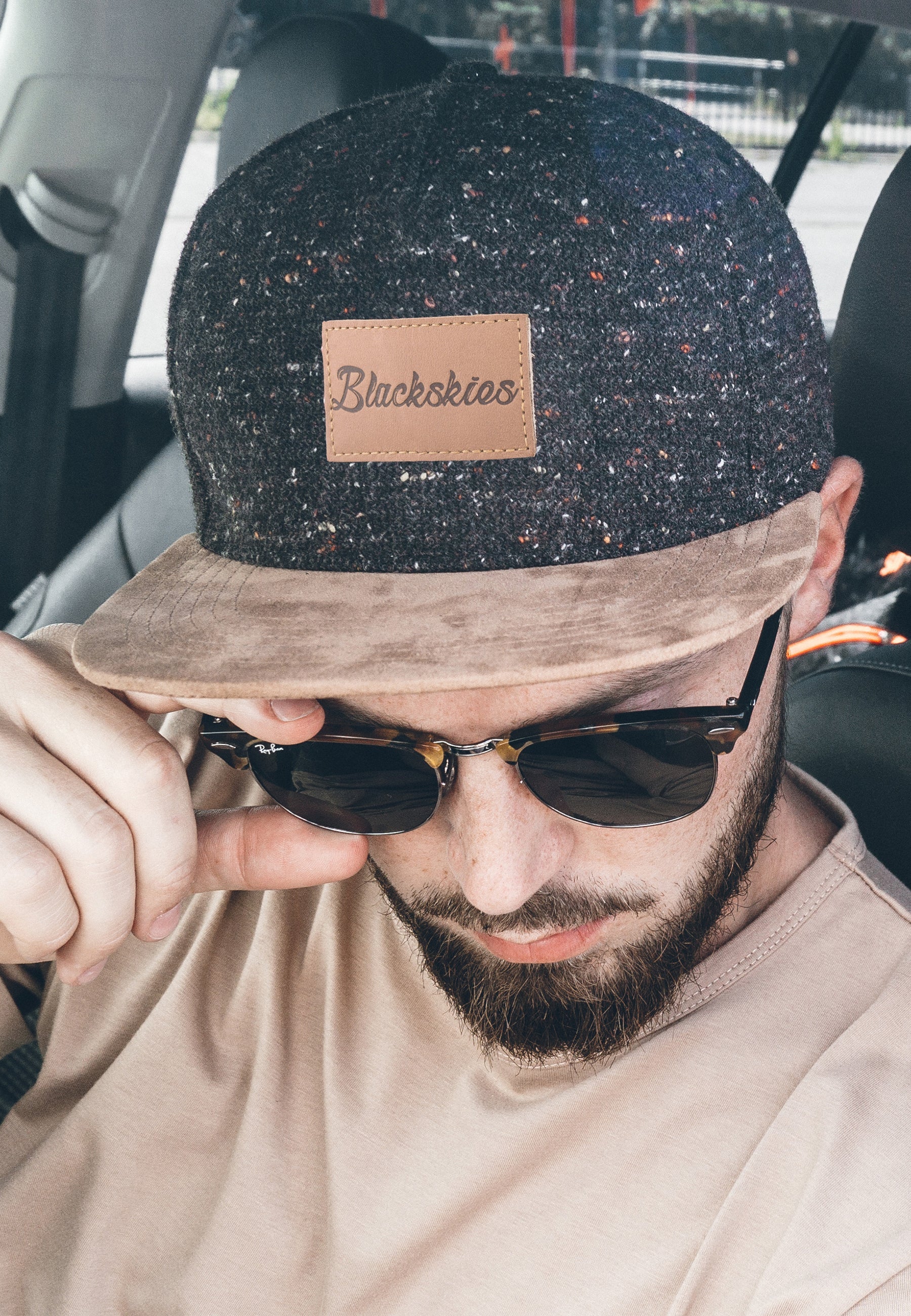 Blackskies-Obsidian-Snapback-Cap-Black-Brown-Basecap-Model