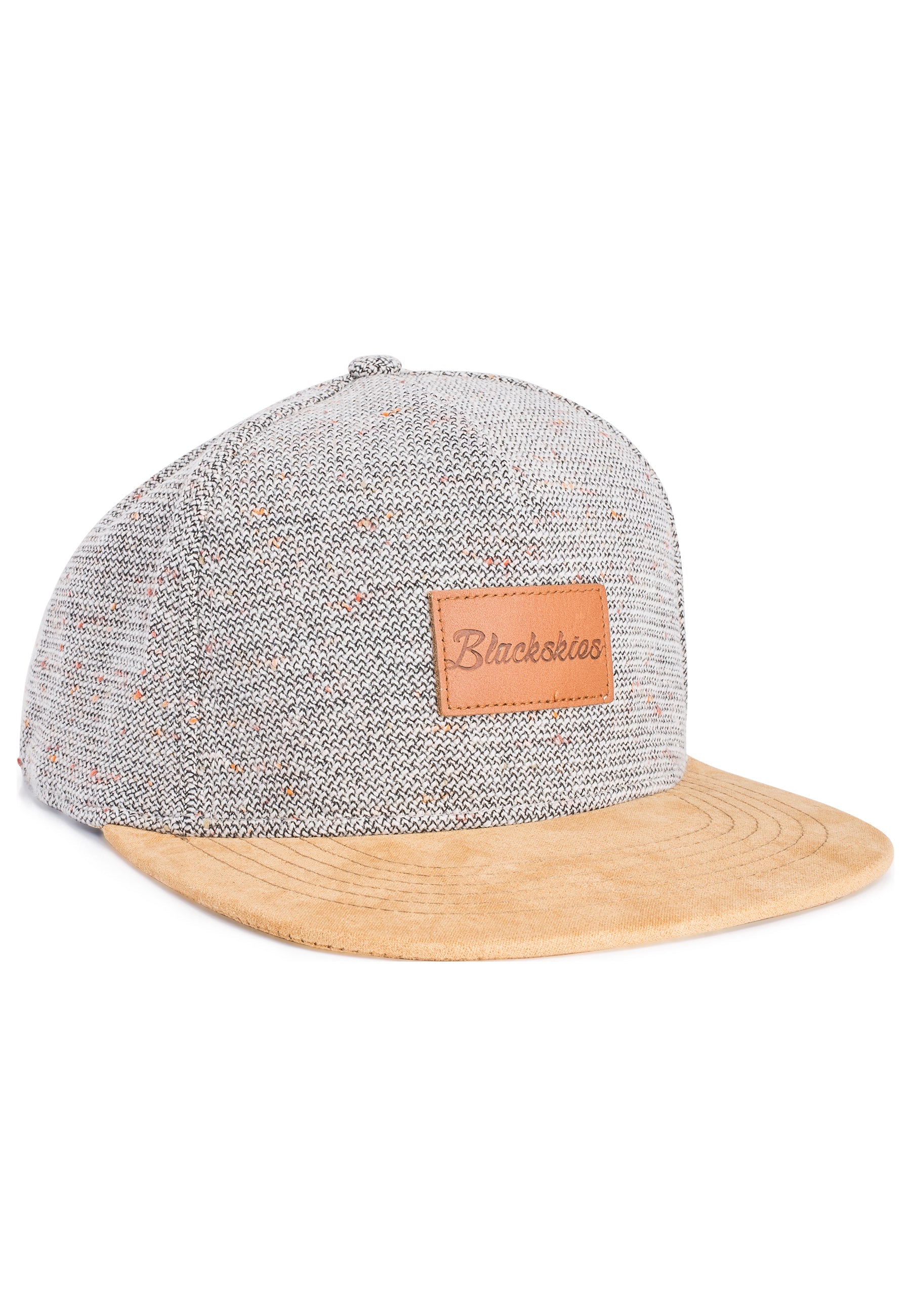 Blackskies-Obsidian-Snapback-Cap-Grey-Brown-Suede-Side