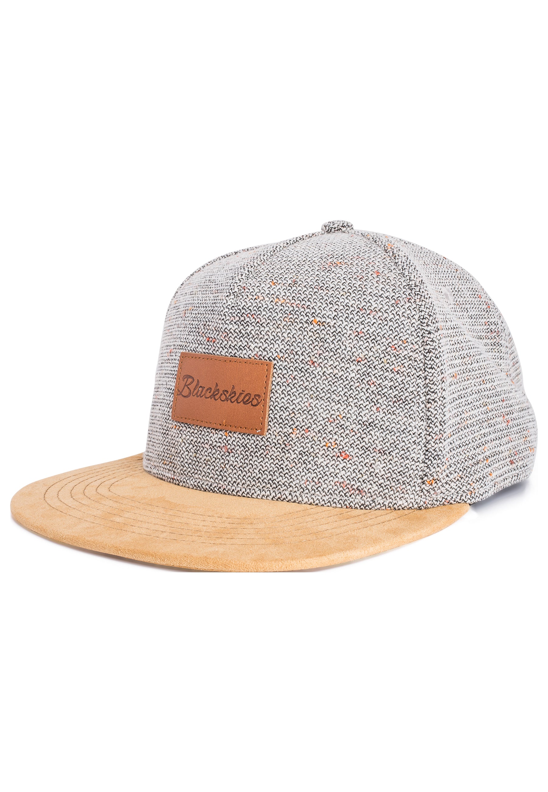 Blackskies-Obsidian-Snapback-Cap-Grey-Brown-Suede