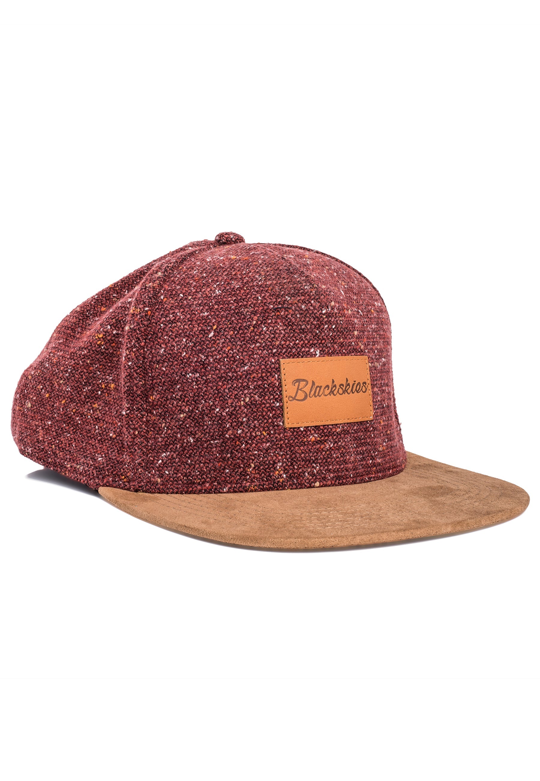 Blackskies-Obsidian-Snapback-Cap-Maroon-Brown-Baseball-Hat-Basecap-Side-2
