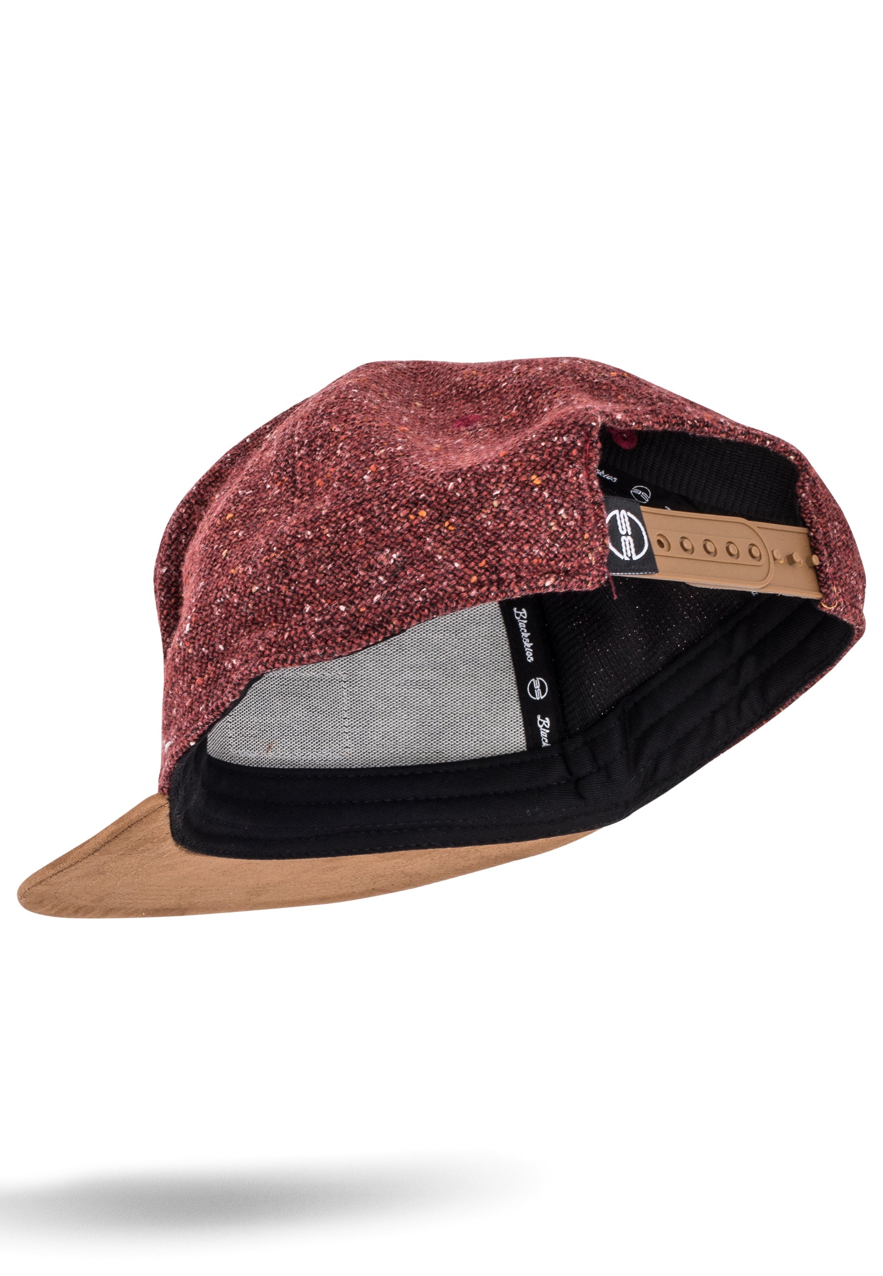 Blackskies-Obsidian-Snapback-Cap-Maroon-Brown-Baseball-Hat-Basecap-Side-3