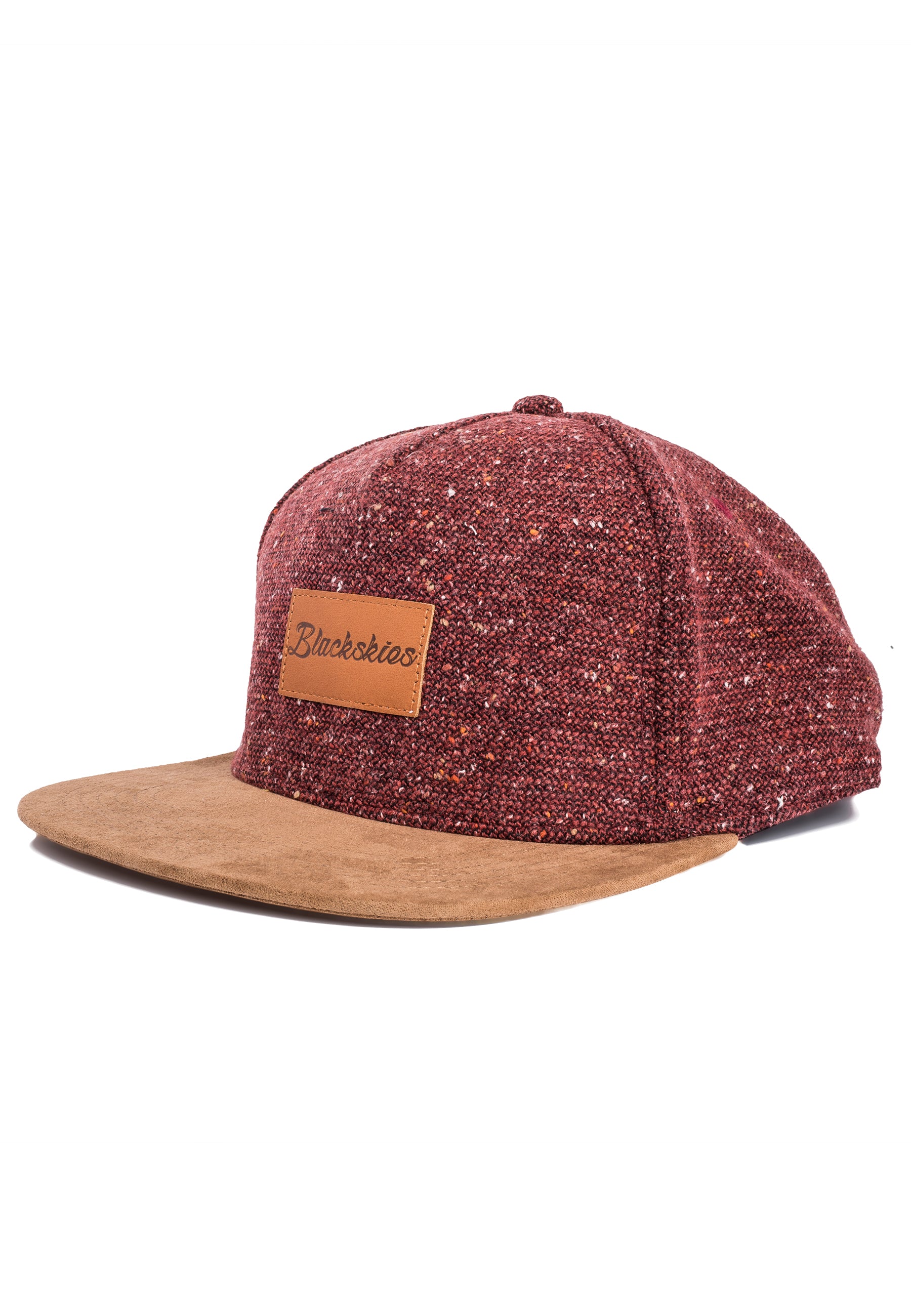 Blackskies-Obsidian-Snapback-Cap-Maroon-Brown-Baseball-Hat-Basecap-Side