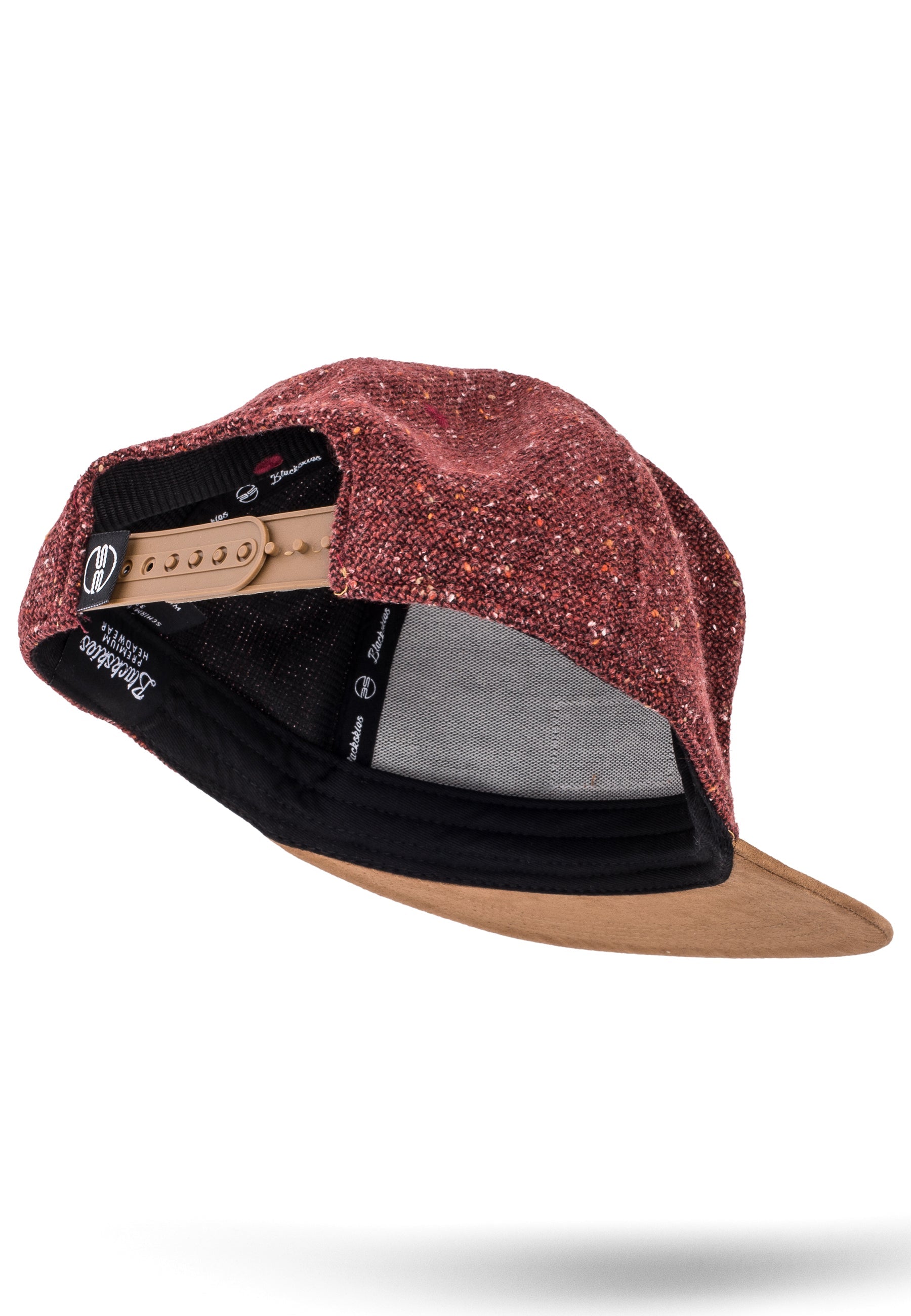 Blackskies-Obsidian-Snapback-Cap-Maroon-Brown-Baseball-Hat-Basecap-Suede-Bottom