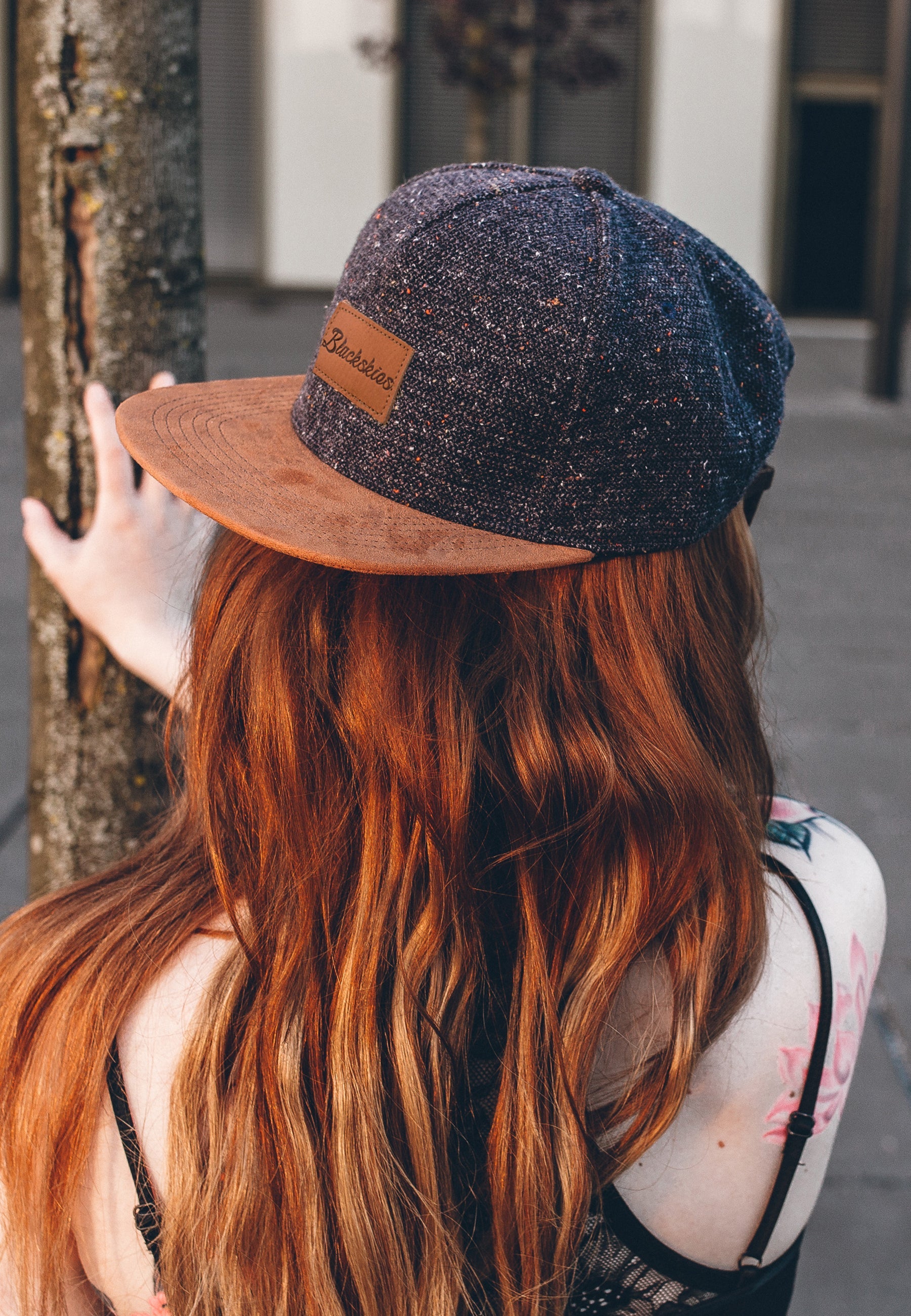 Blackskies-Obsidian-Snapback-Cap-Navyblue-Brown-Basecap-Model