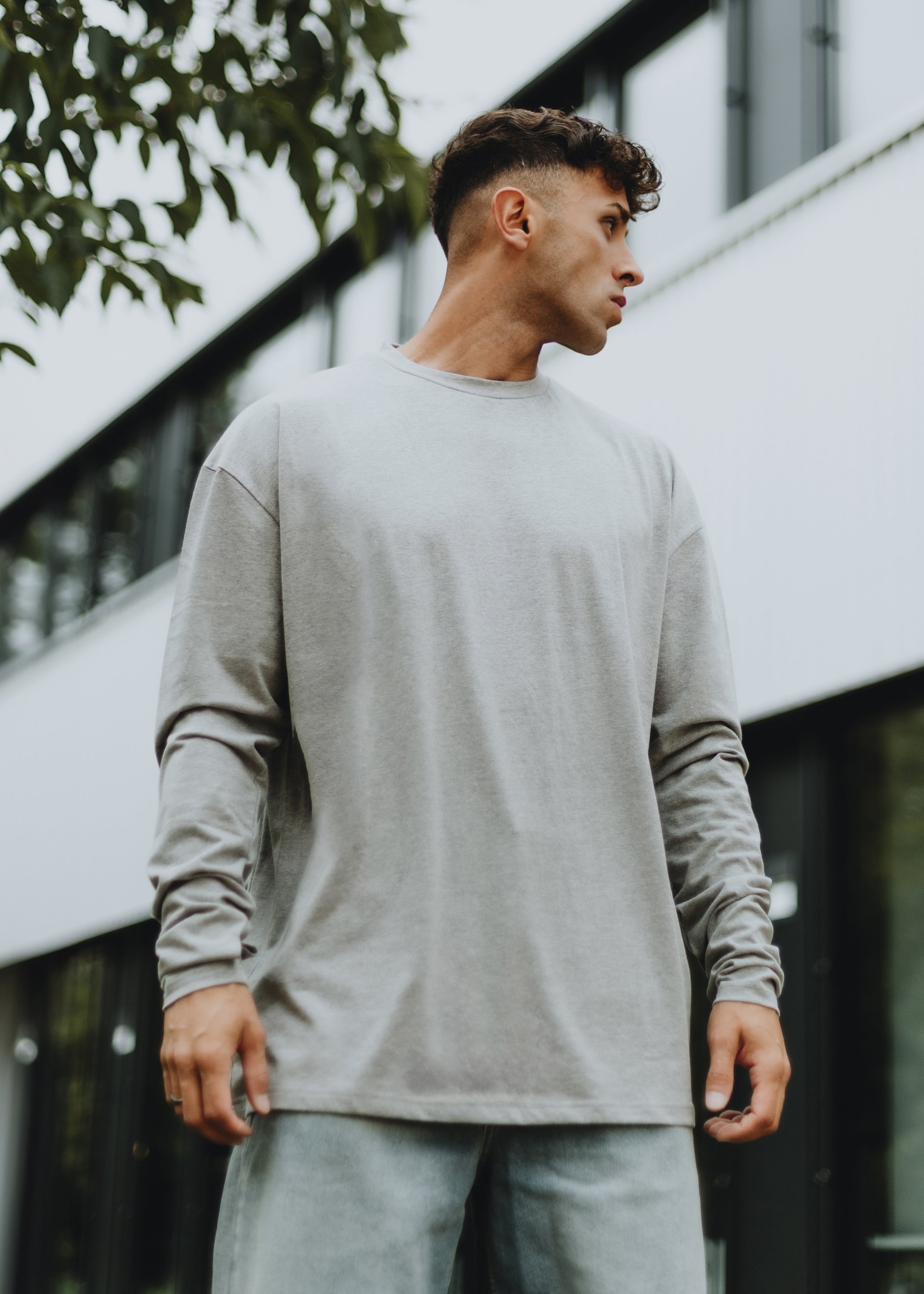 Oversized Long Sleeve T-Shirt - Grey - Blackskies | Premium Oversized Long Sleeve T-Shirt - Grey - Blackskies | Premium