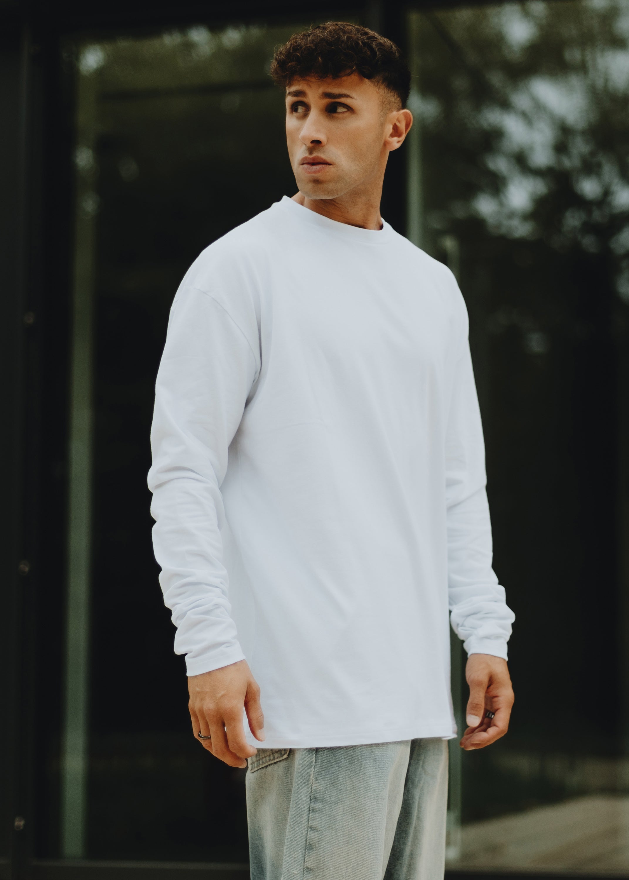 Oversized Long Sleeve T-Shirt - White - Blackskies | Premium