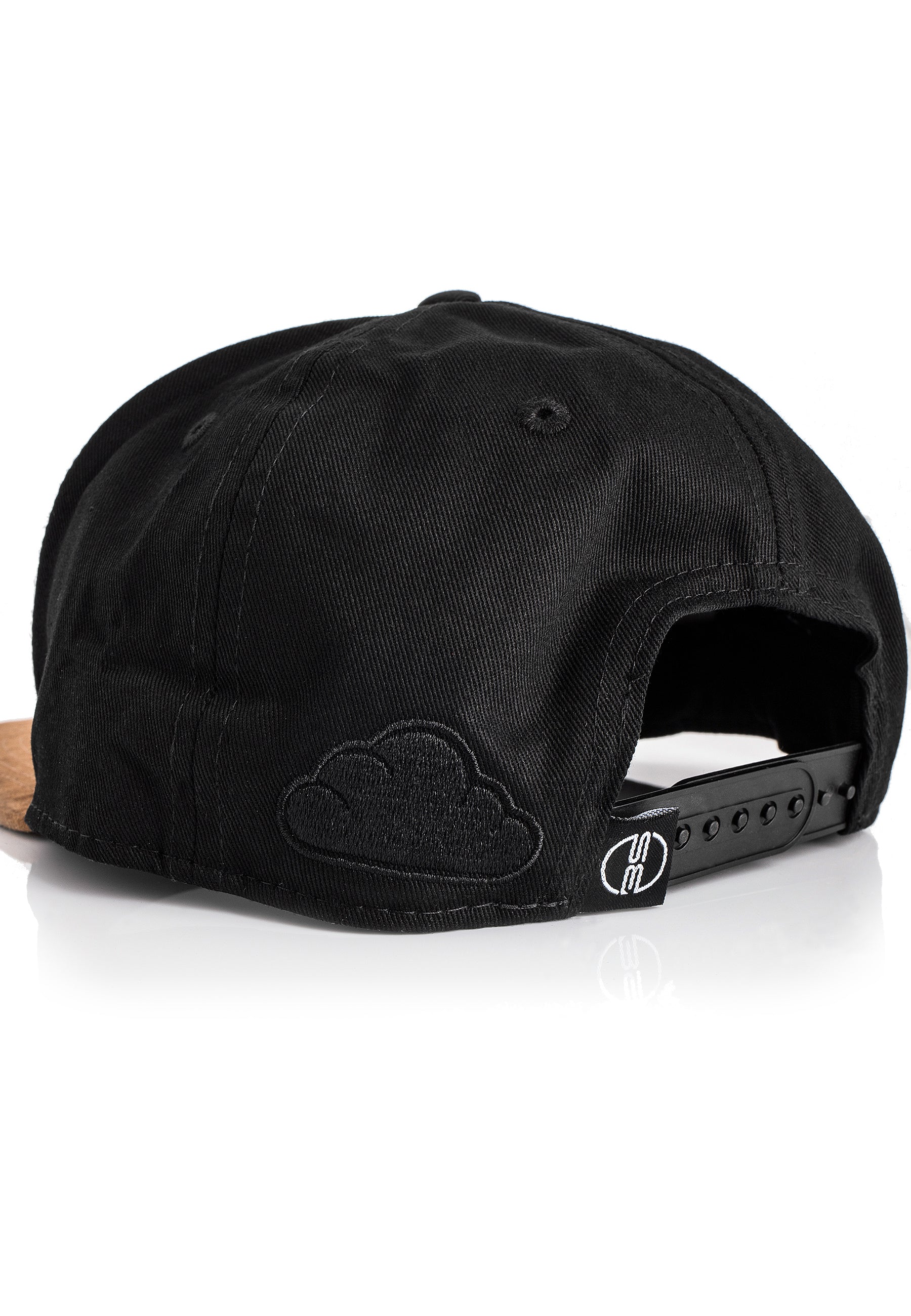 Blackskies-Pathfinder-Snapback-Cap-Black-Beige-Suede-Baseball-Cap-Basecap-Embroidery-Detail