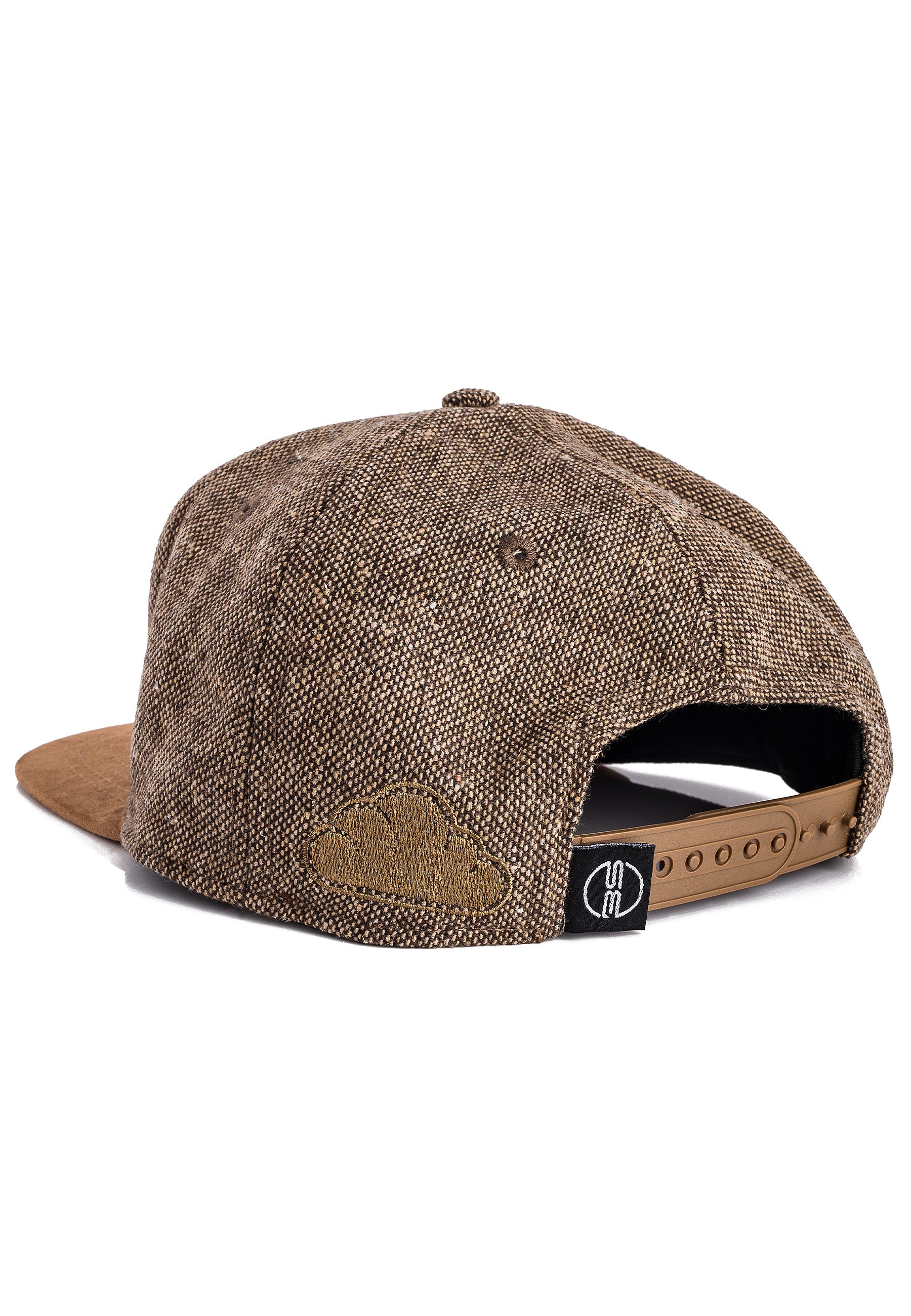 Blackskies-Pathfinder-Snapback-Cap-Brown-Melange-Beige-Suede-Baseball-Cap-Basecap-Back-Snap