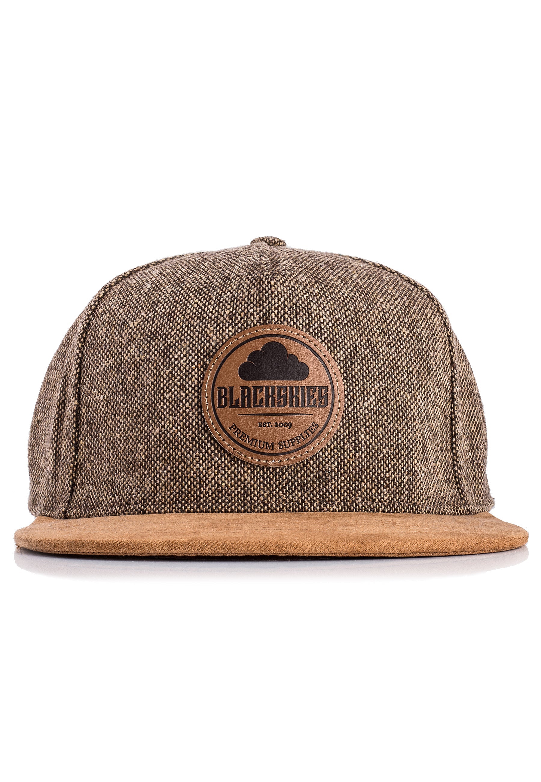 Blackskies-Pathfinder-Snapback-Cap-Brown-Melange-Beige-Suede-Baseball-Cap-Specifications