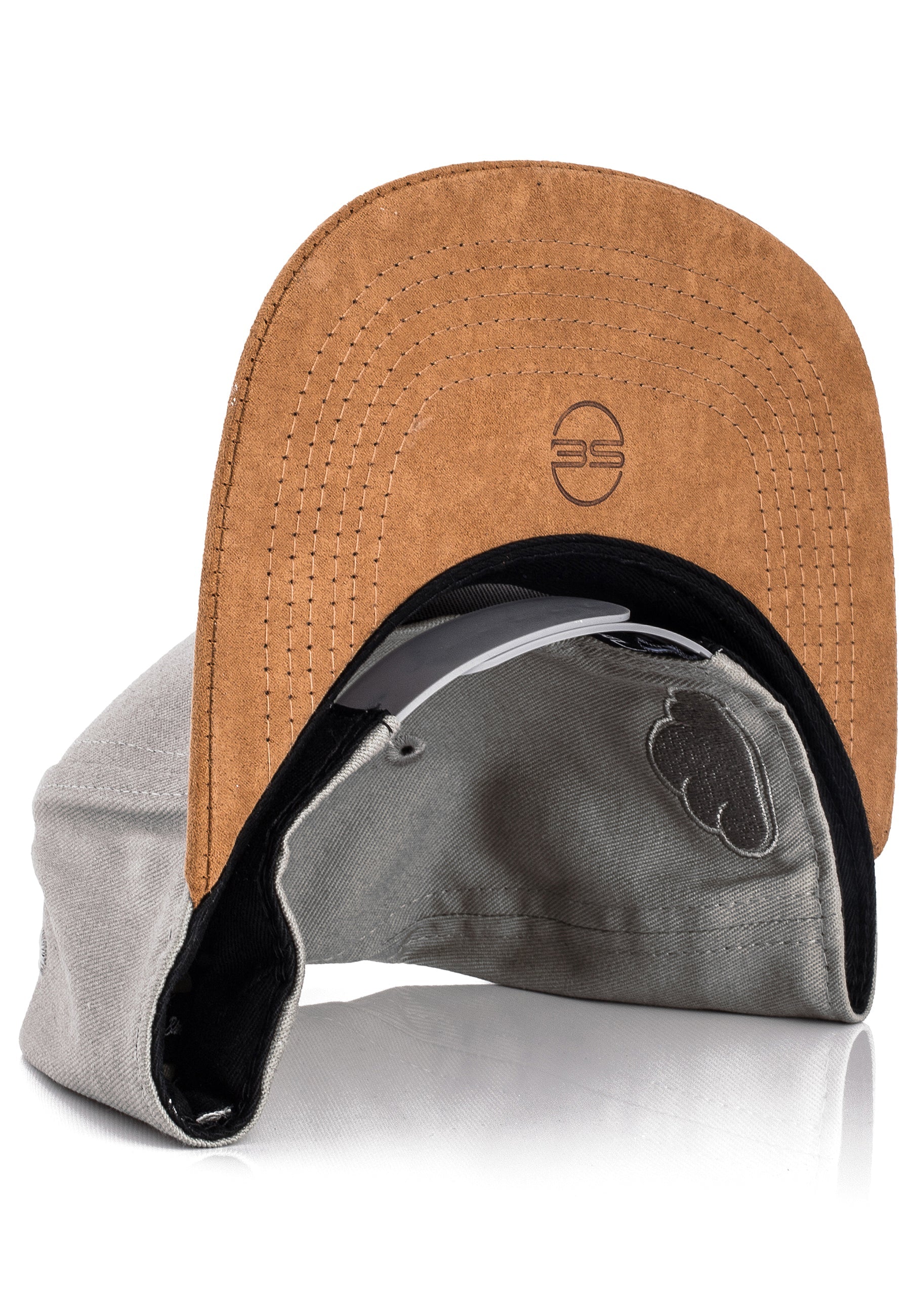 Blackskies-Pathfinder-Snapback-Cap-Grey-Beige-Brim-Debossed-BS