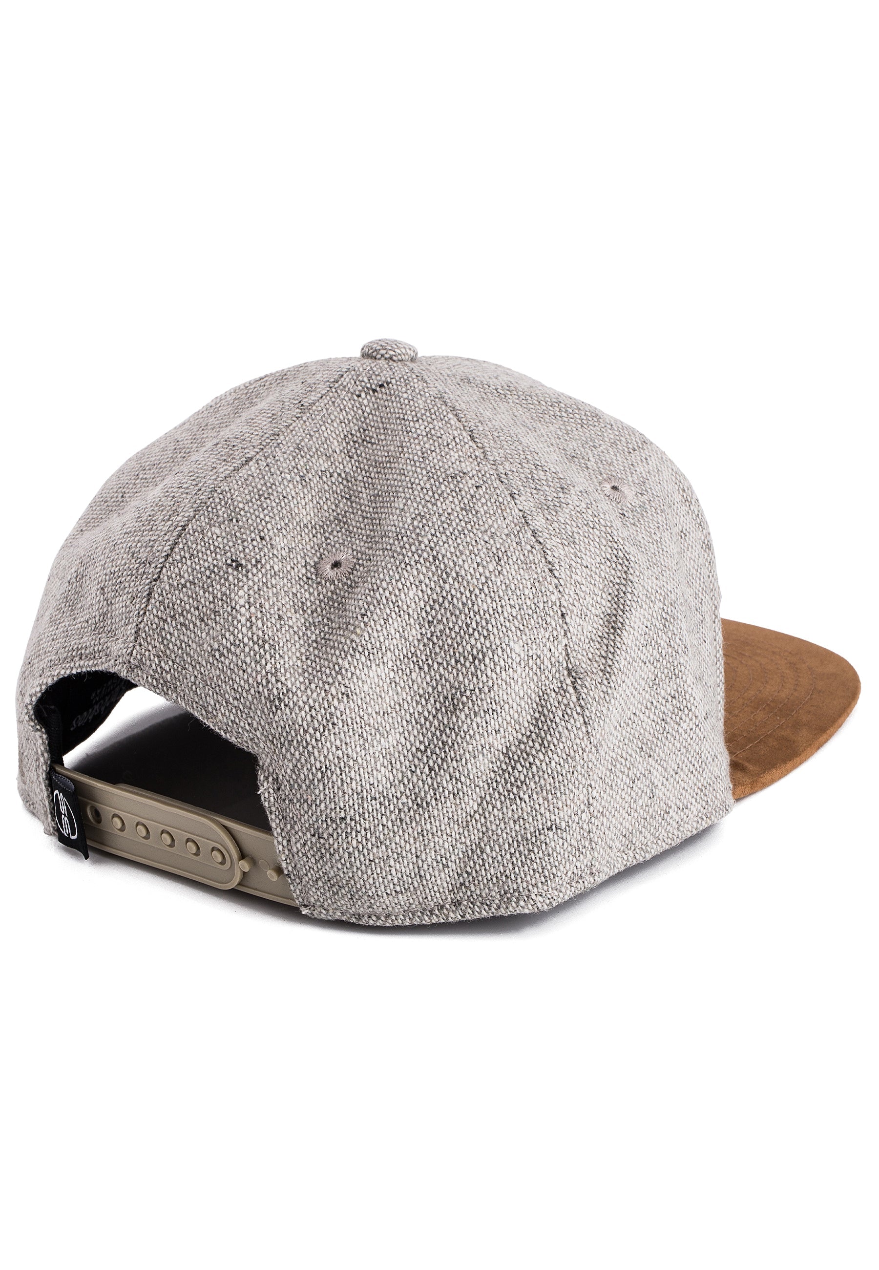 Blackskies-Pathfinder-Snapback-Cap-Grey-Melange-Beige-Suede-Baseball-Cap-Basecap-Back-Closure